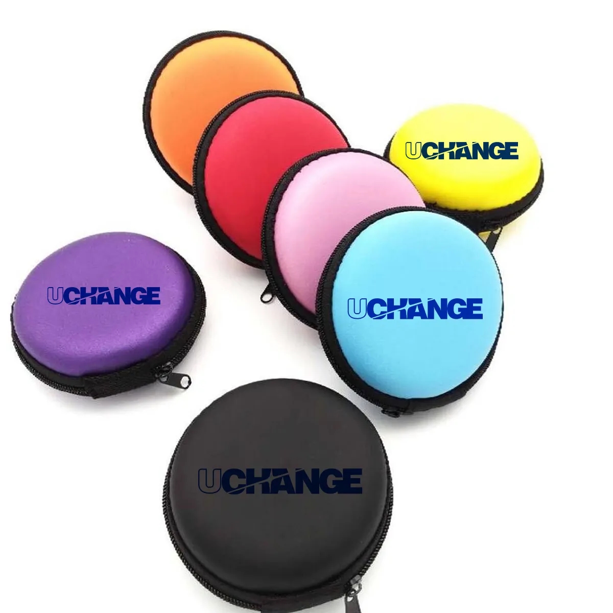 Compact Round Earbud Case With Zipper 5