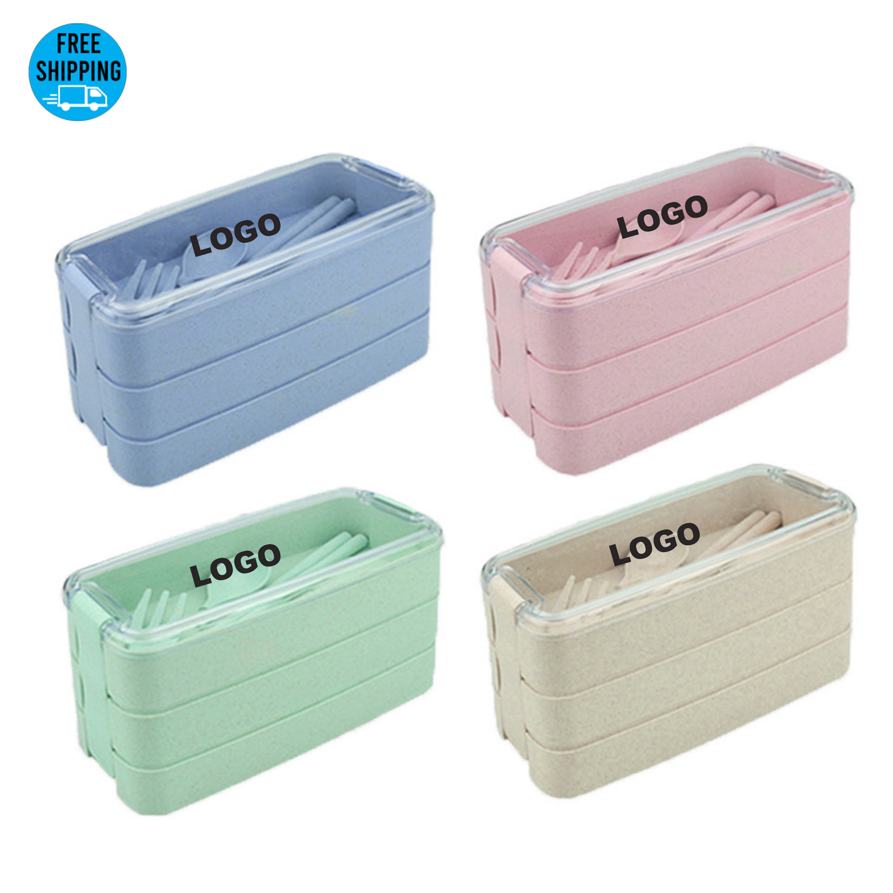 3-Layer Wheat Straw Adults Lunch Box 4