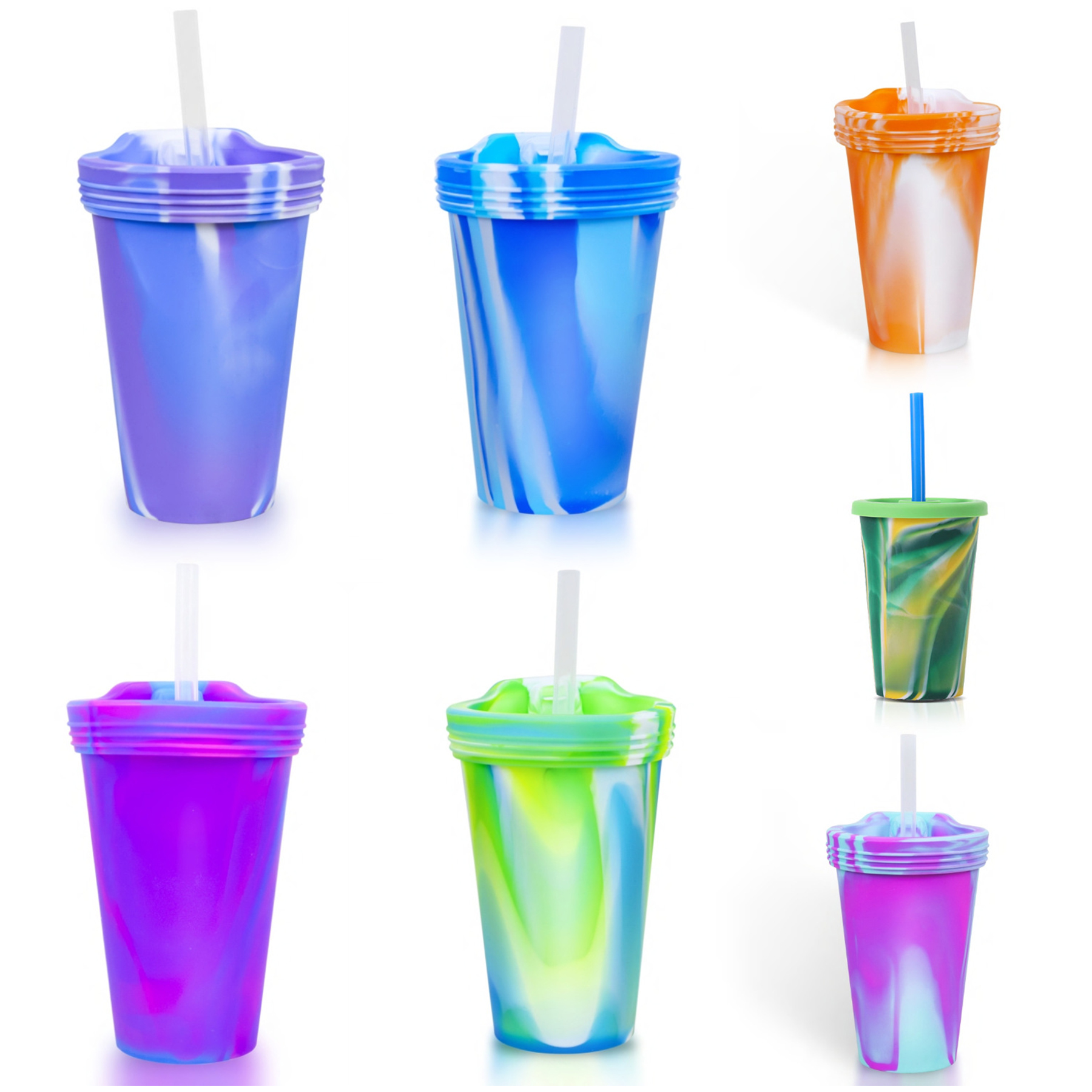 16oz Silicone Pint with 2 in 1 Lid and Straw 4