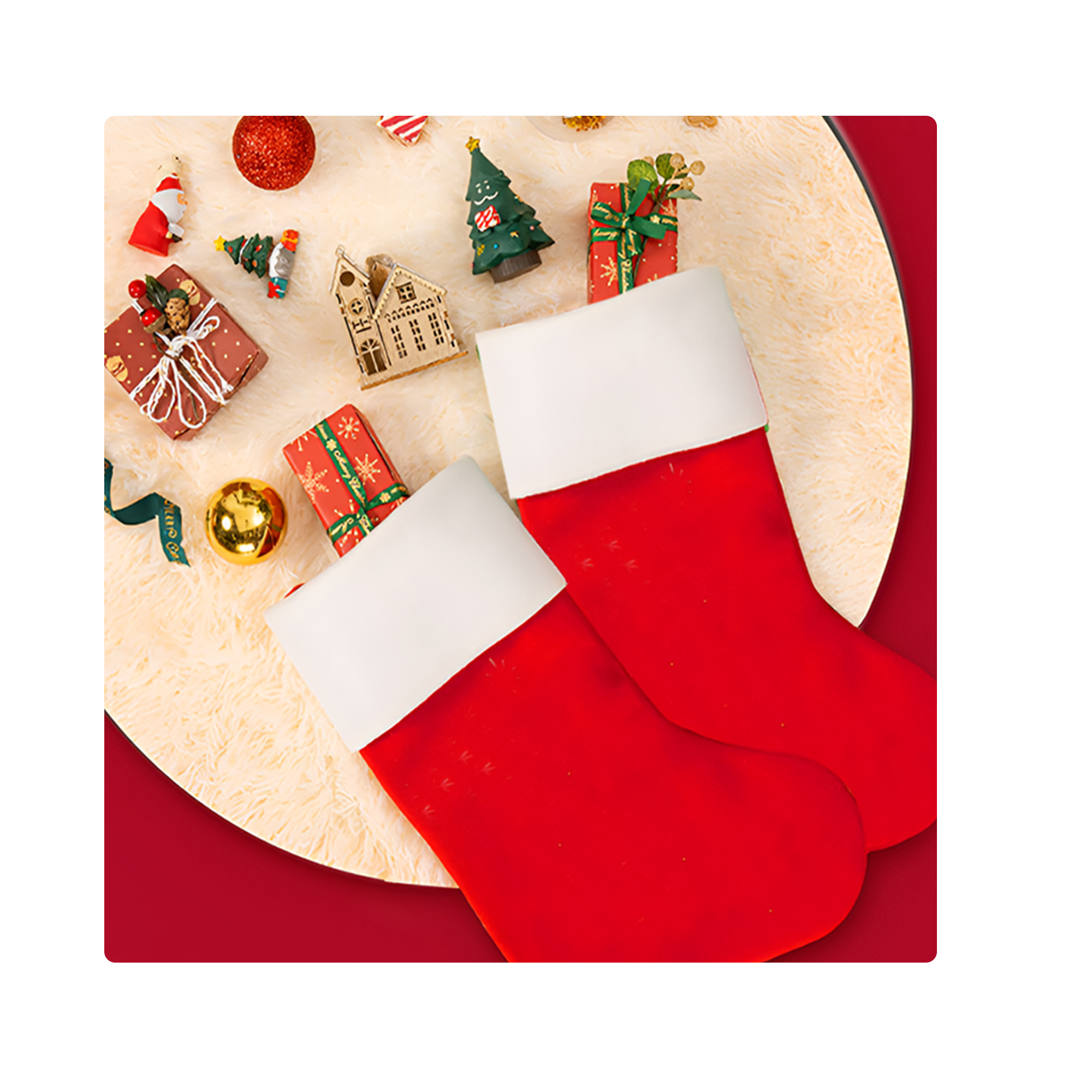 MOQ 50 PCS Oversized Felt Christmas Socks 3