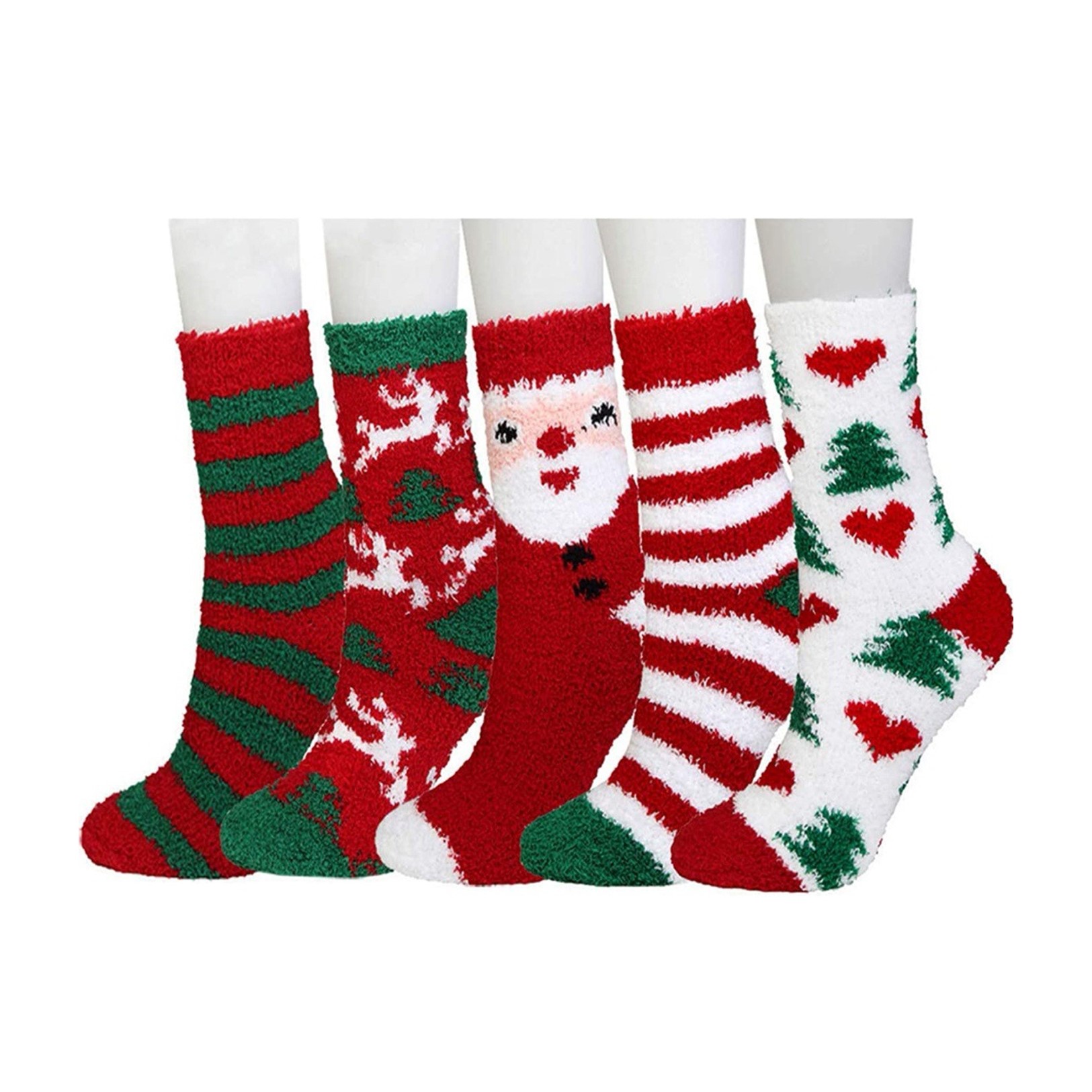 Christmas Fuzzy Socks 5 Colors One Packing 2
