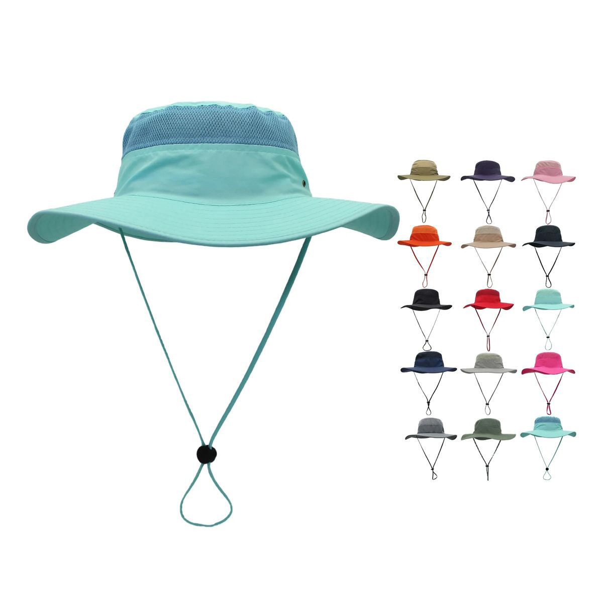 Nylon Bucket Hat with Wide Brim and Mesh Ventilation 20