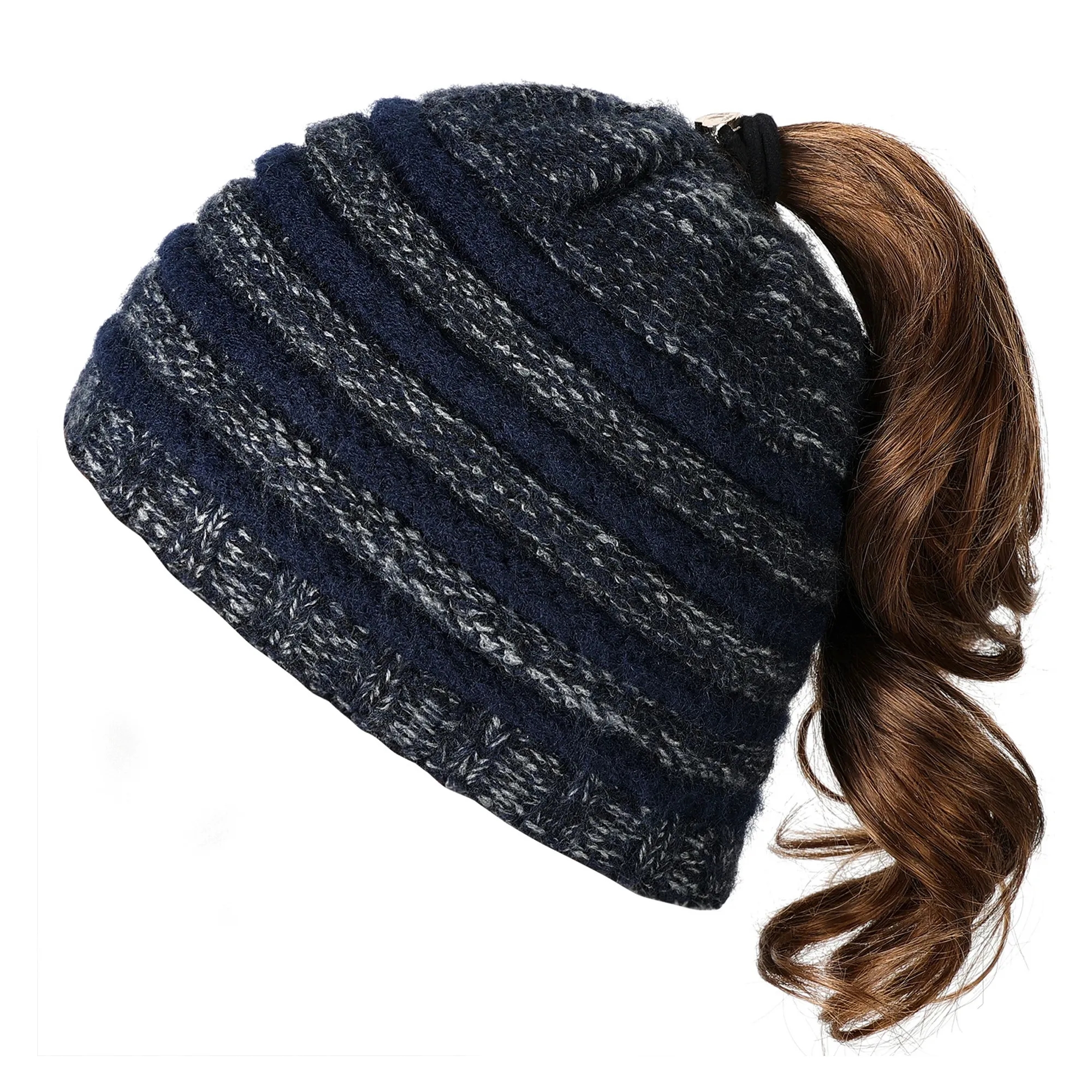Warm Knit Ponytail Hat 2
