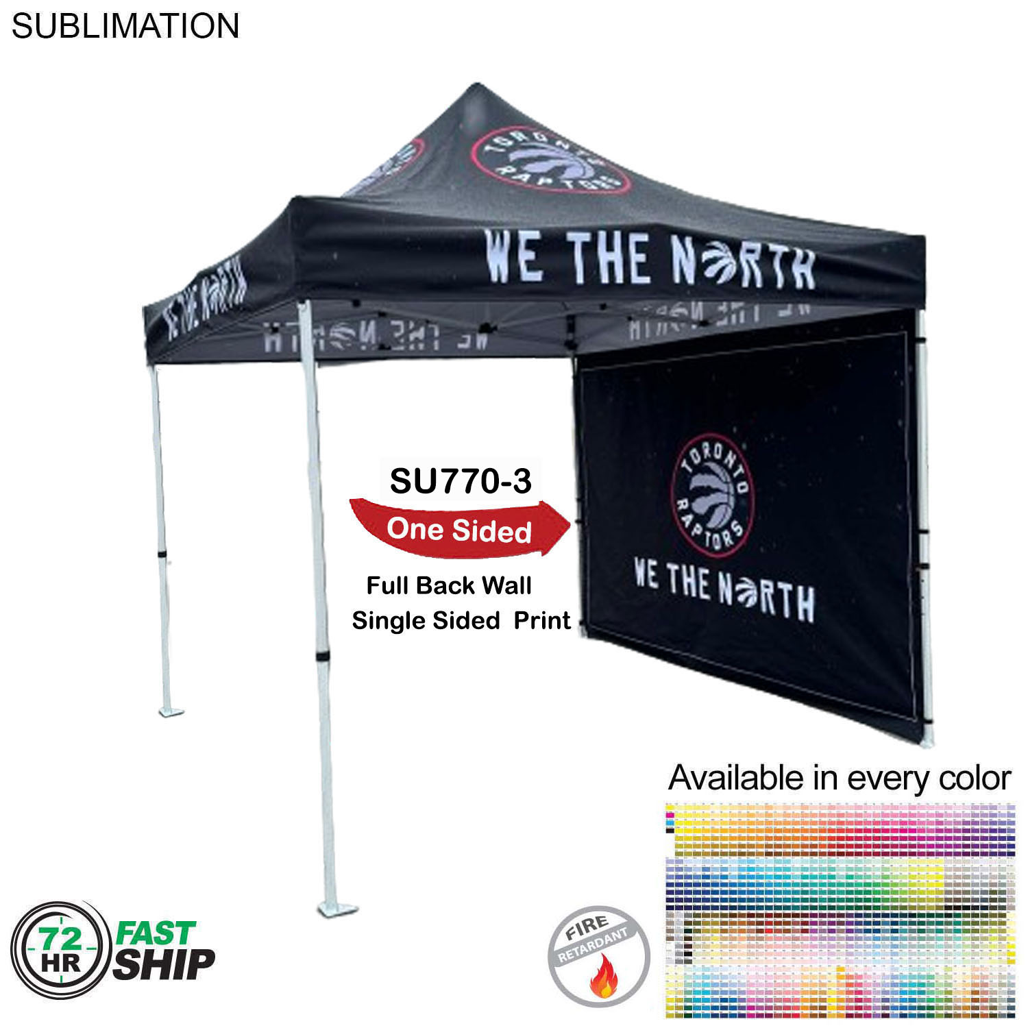 72 Hr Fast Ship - Full Back Wall for 10x10 Tent Kit, Sublimated, Single Sided Print