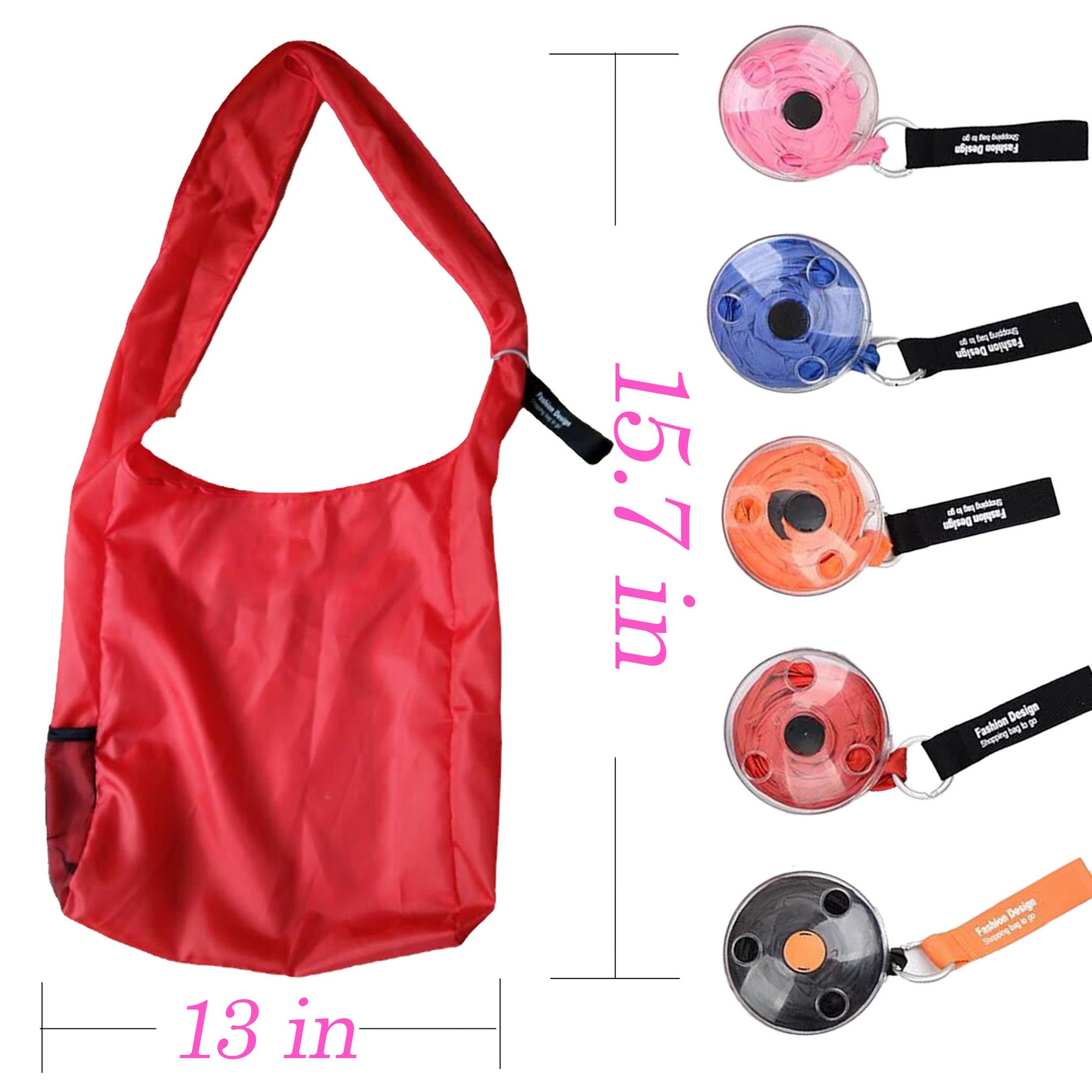 Foldable Portable Supermarket Shopping Bag, custom tote bag with logo imprint 3