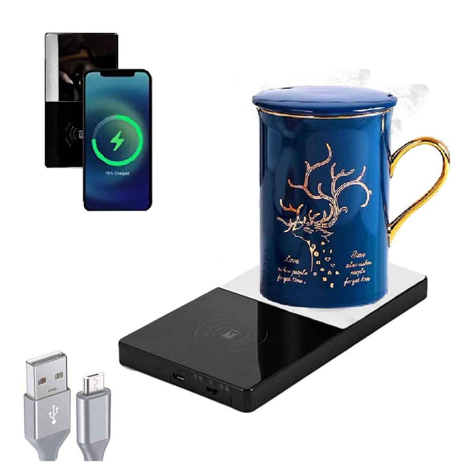 Mug Warmer Wireless Charger 3 in 1 2