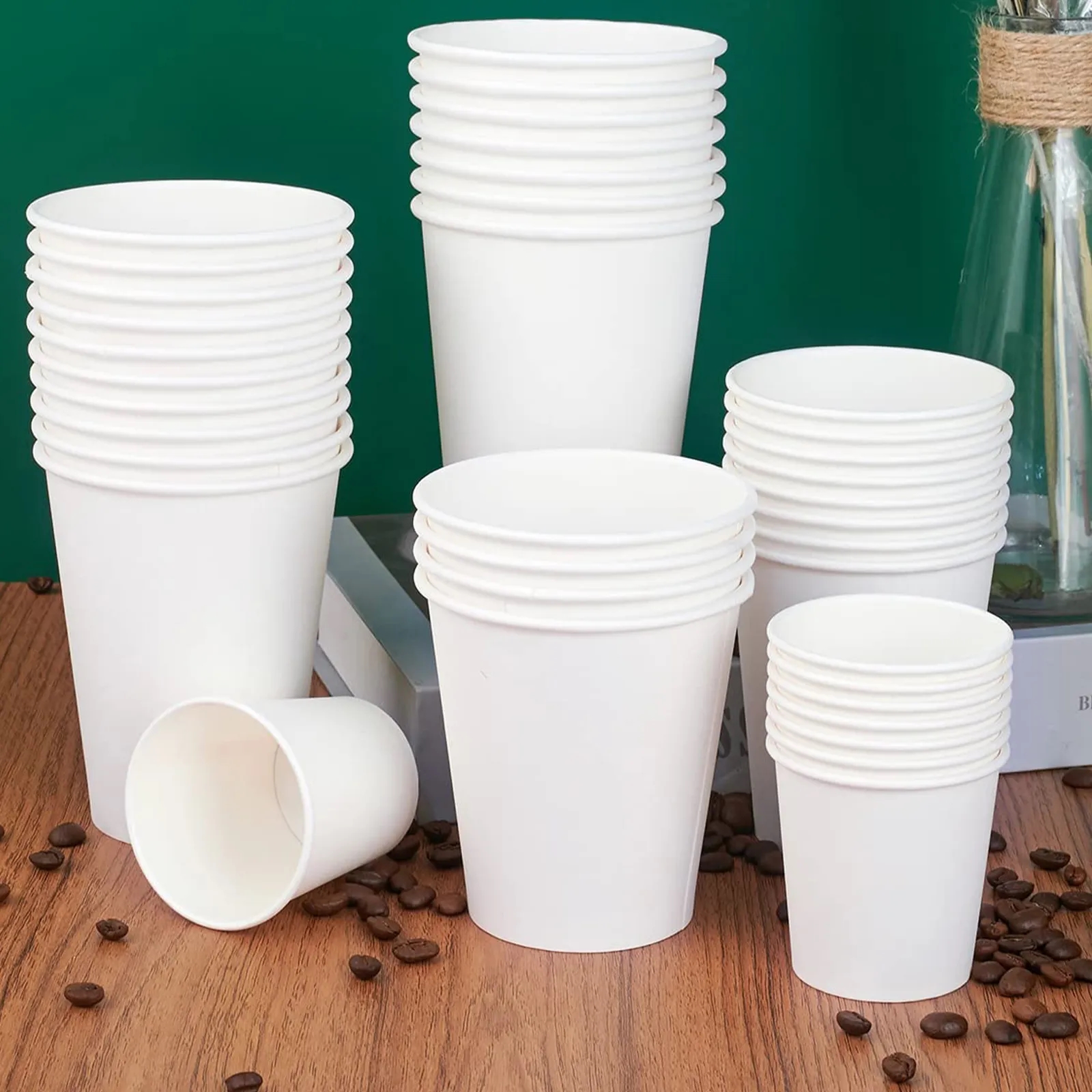 Disposable White Paper Cups for Events Catering Beverages 6