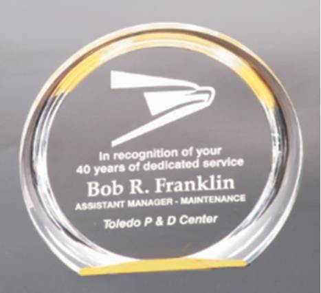 5 3/8" Gold Round Halo Acrylic Award 2
