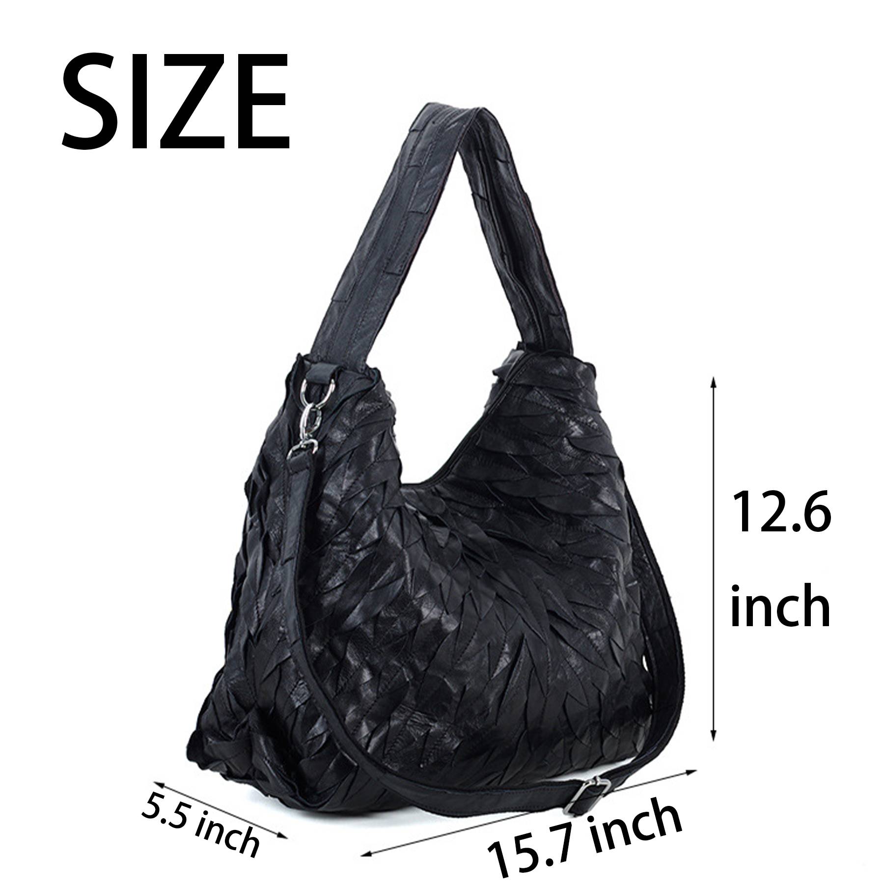 Genuine Leather Soft sheepskin panels handmade tote bag 3