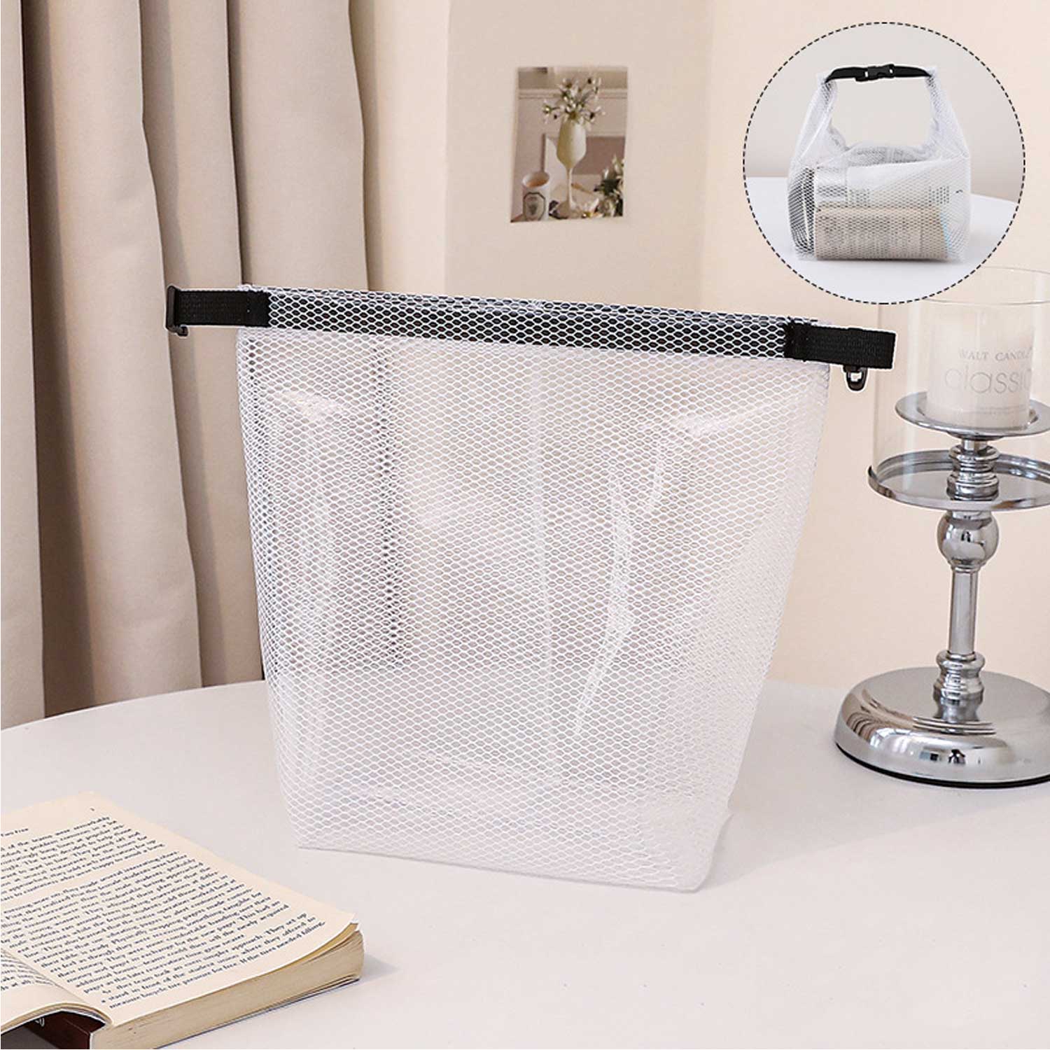 Large Transparent Mesh Tote Beach Bag 1