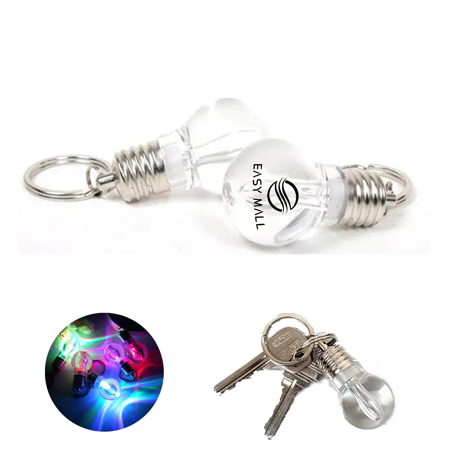Led Light Bulb Shape Key Chain 2