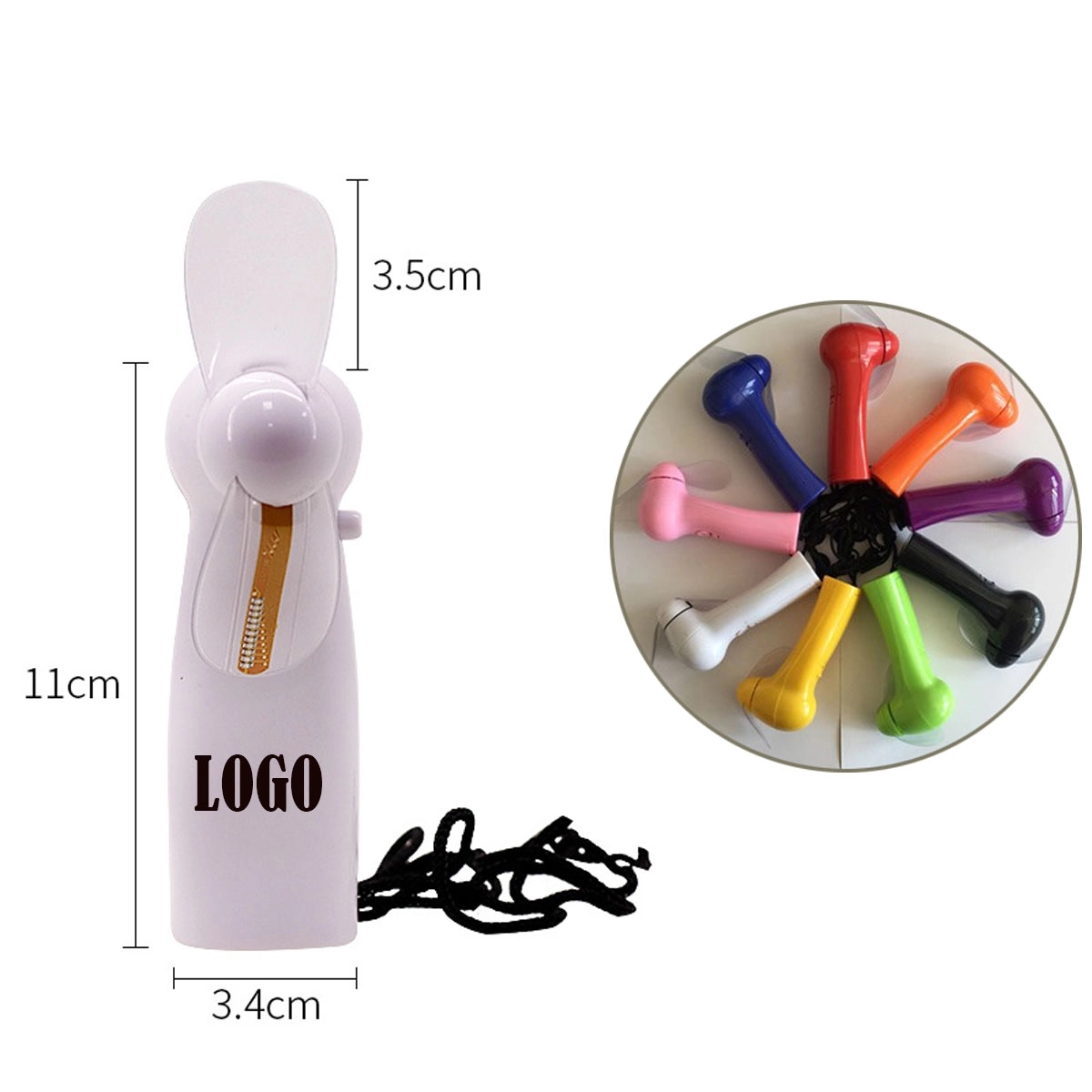 Custom Logo Programming Flashing Mini Fan 4