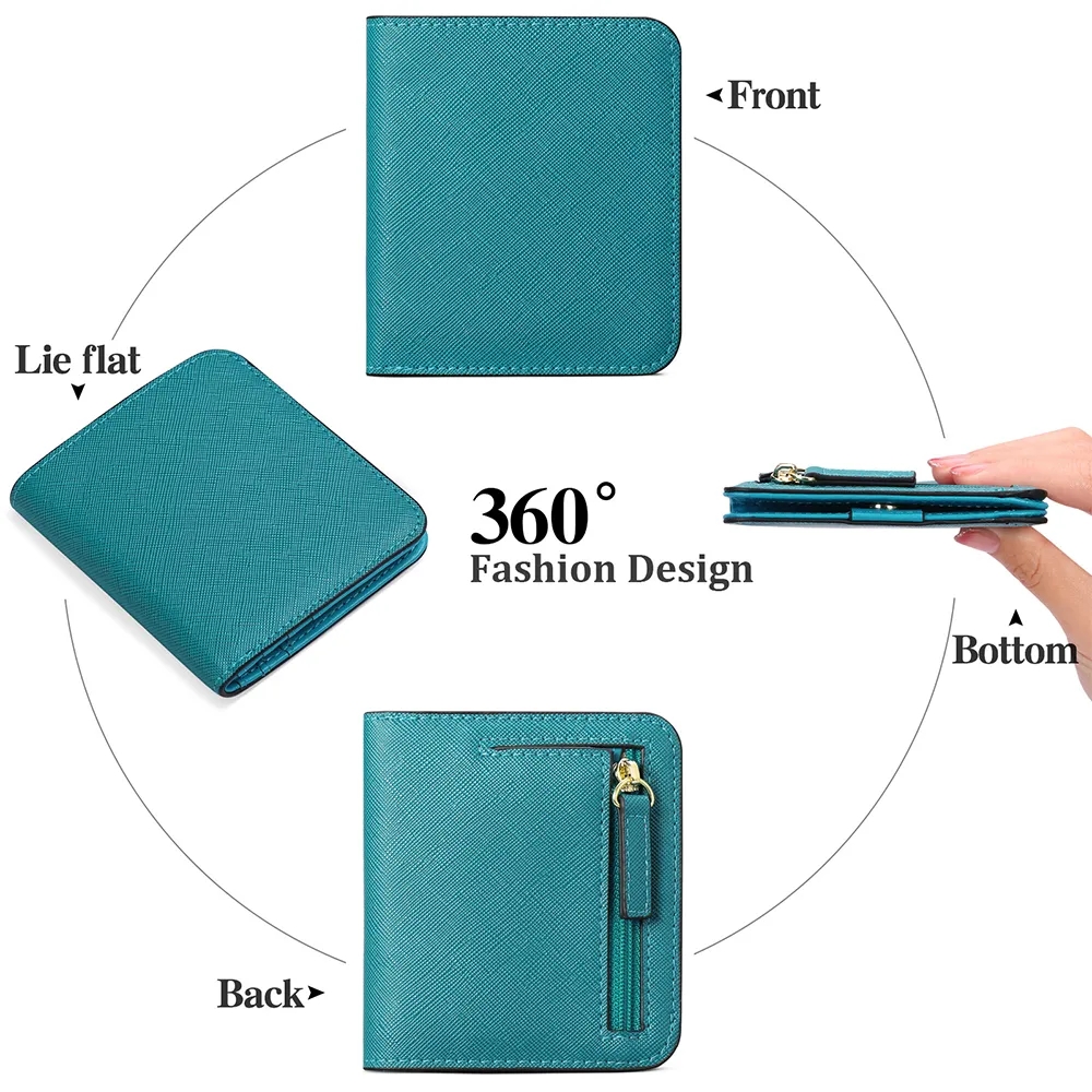 Rfid Blocking Compact Leather Pocket Wallet 5