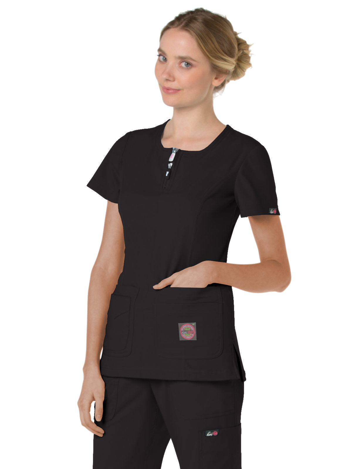 koi - Lite - Women's Four-Pocket Zipper Neck Serenity Top 37