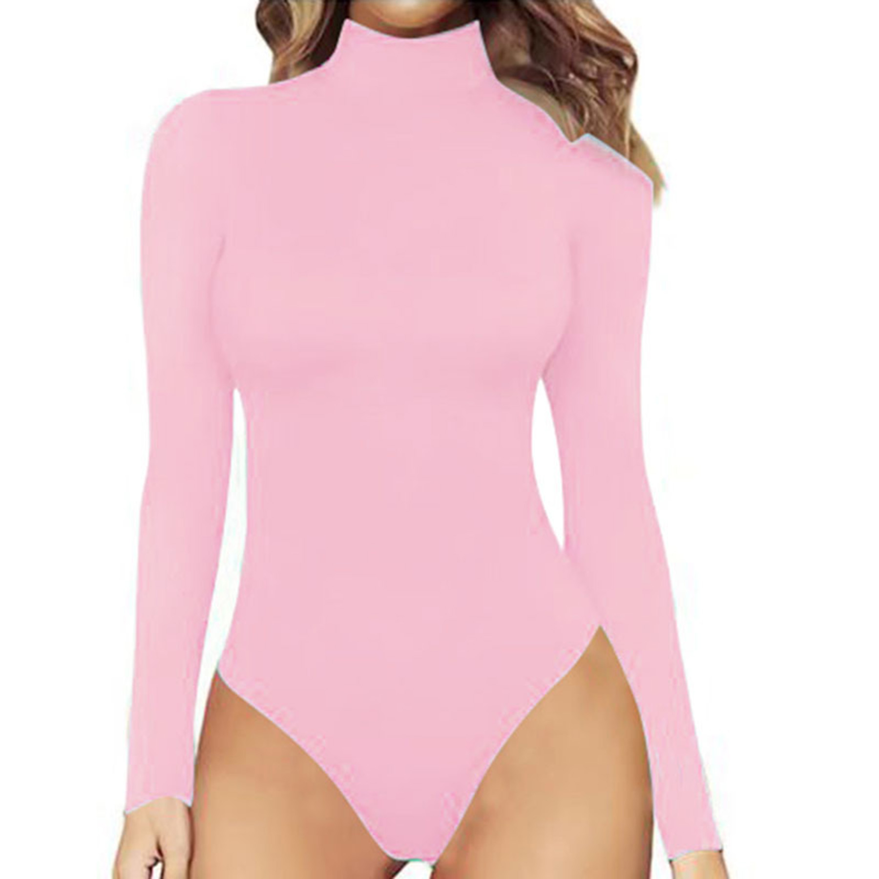 Women's High Neck Long Sleeved Top Onesie 13