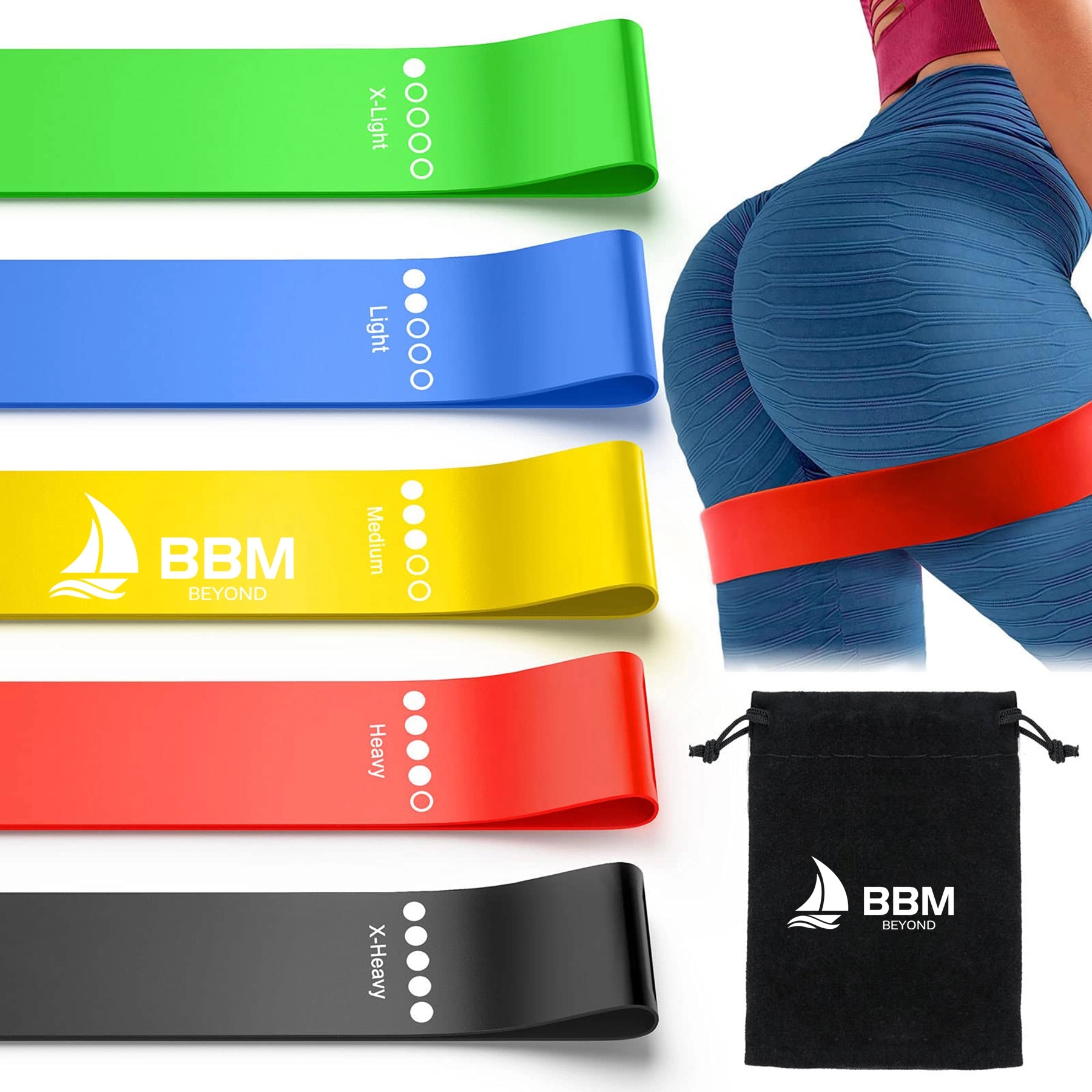 5-Piece Athletic Resistance Exercise Bands 2