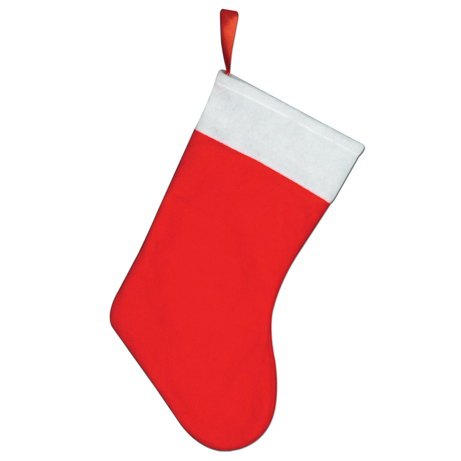 15" Felt Christmas Stocking w/ White Trim w/ Custom Shaped Heat Transfer