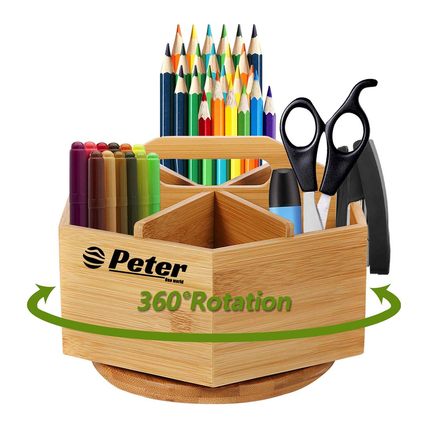 Rotating Bamboo Pen Caddy 1