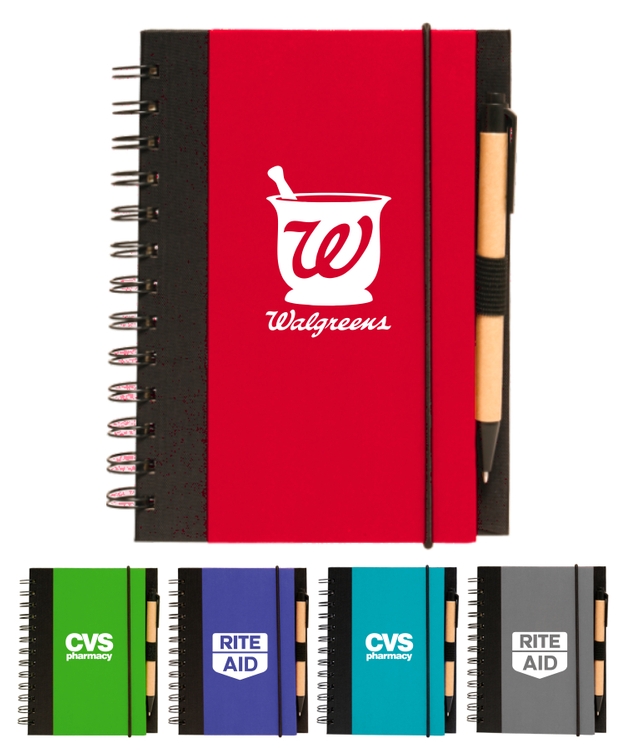 Eco Spiral Notebook Journal w/Pen 2