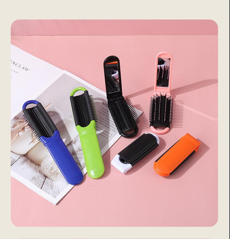 Compact Folding Hair Brush With Mirror 3