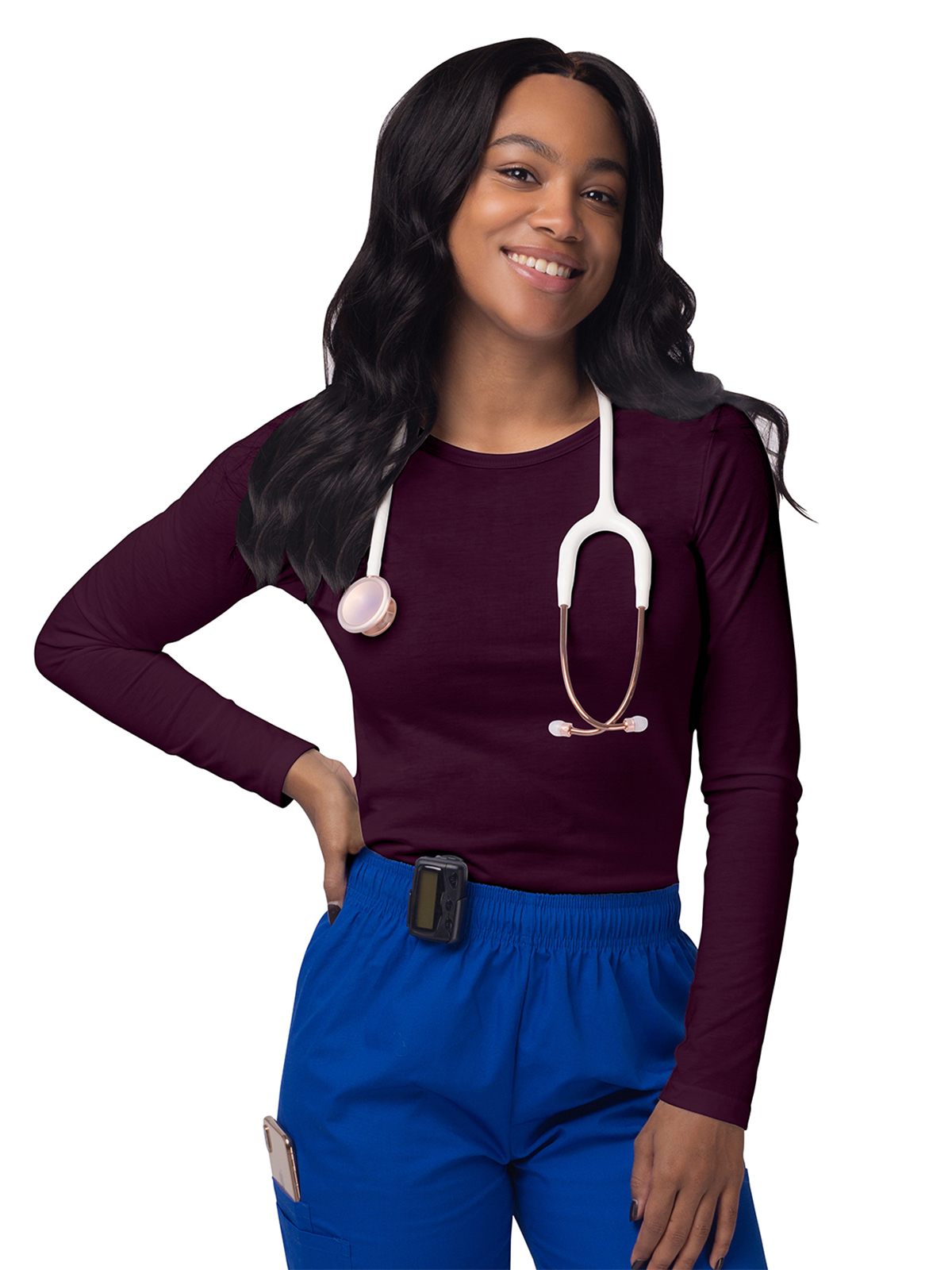 Adar - Sivvan - Women's Long Sleeve Underscrub Tee 124