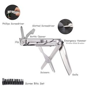 Versatile Multi Knife With Emergency Hammer Screwdriver Bits 11