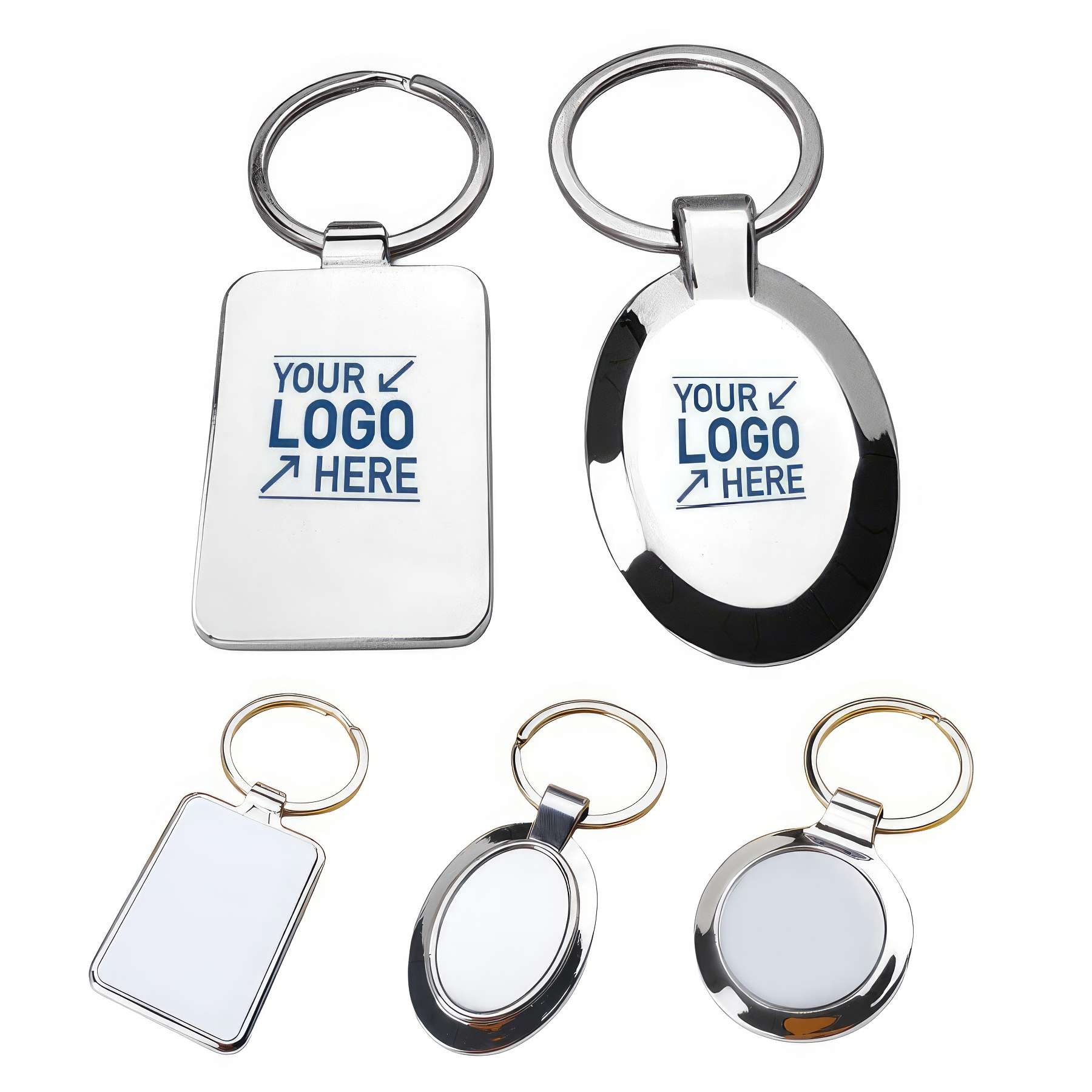 Metal Custom Logo Keychain with Rings 2