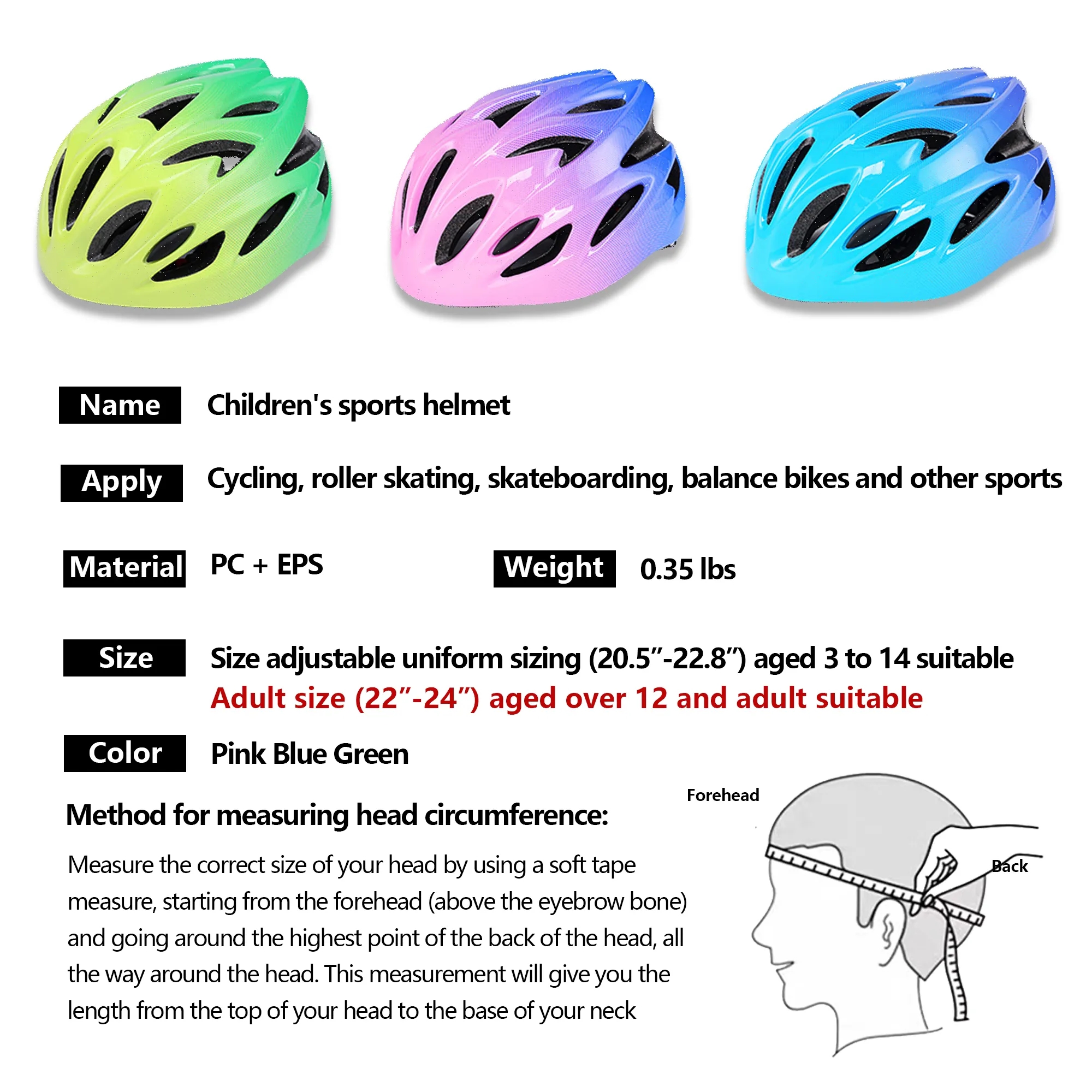 Adjustable Children's Multi-Sport Safety Helmet 1