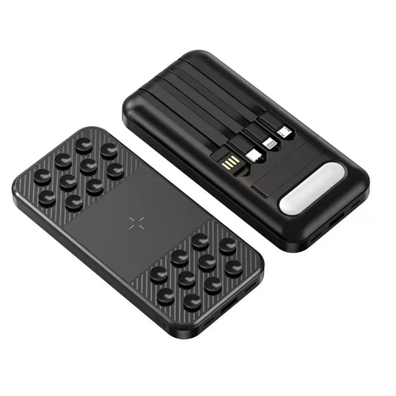 10000 Mah Suction Cup Power Bank W/ 3 Cables & Stand 1