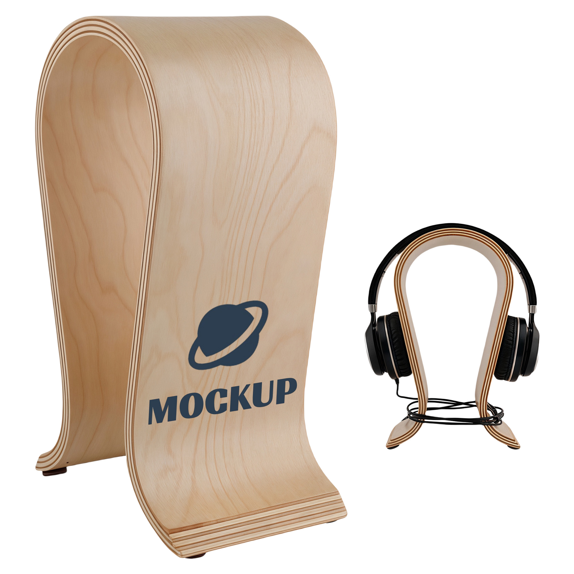 Wood Desk Gaming Headset Stand 2