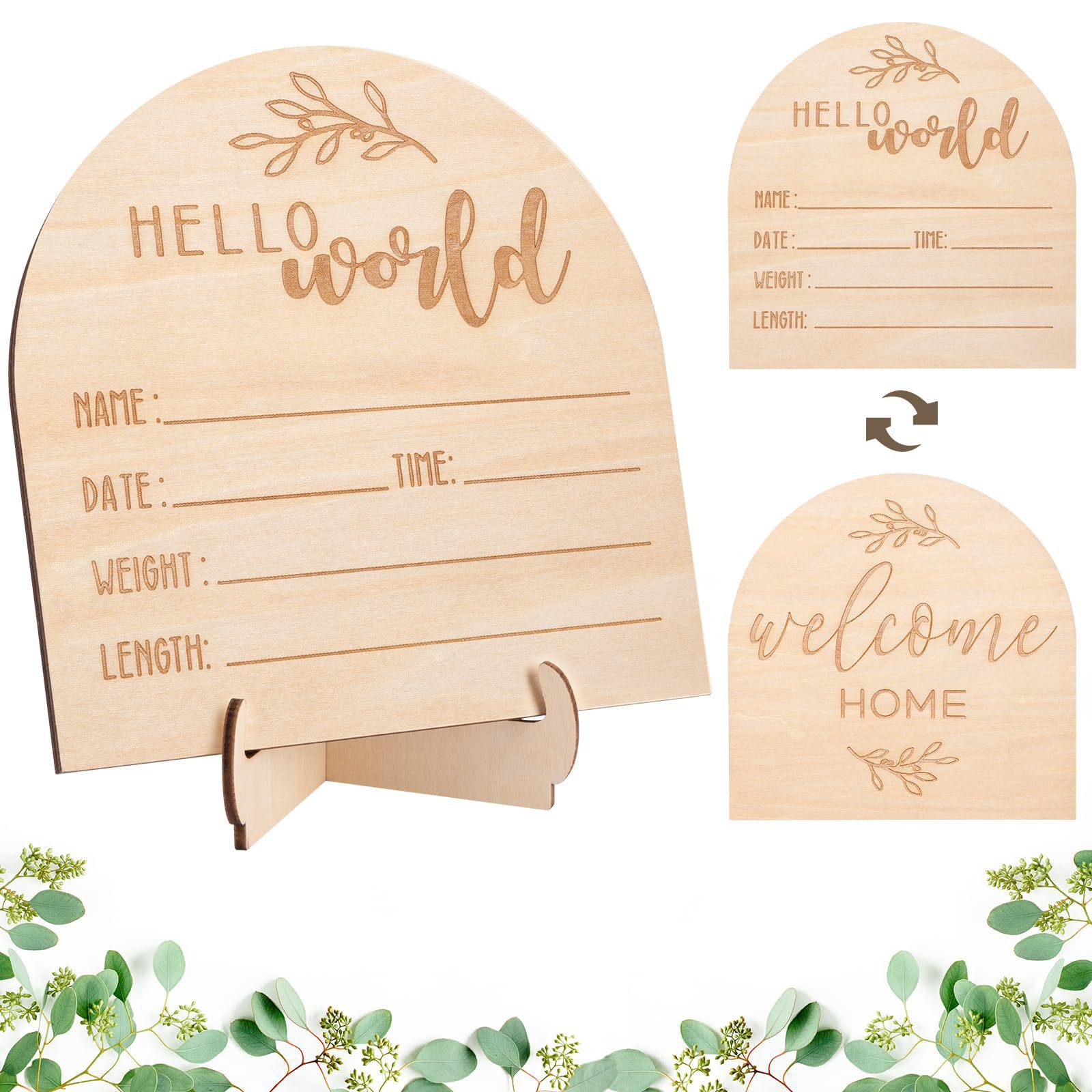 Wood Birth Announcement Card 2