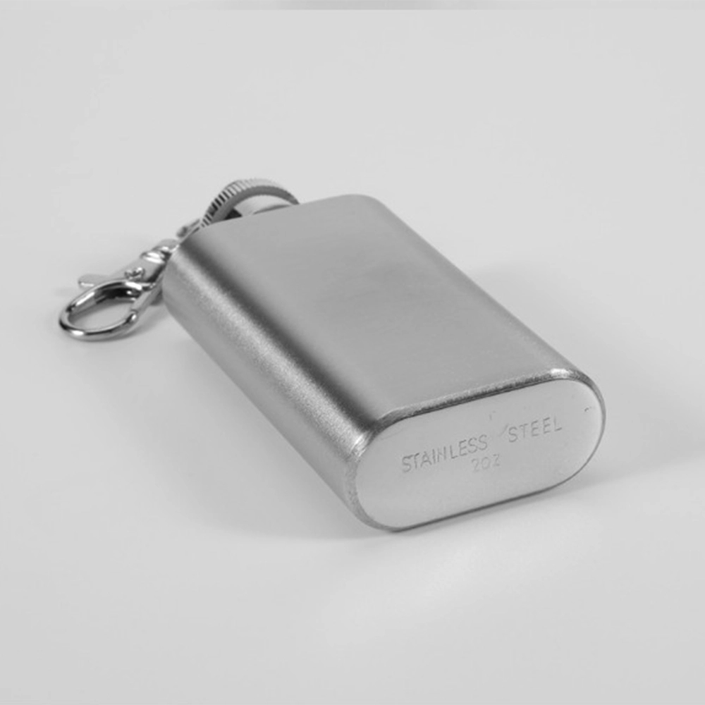 Mini 2oz stainless steel flask with keychain 5