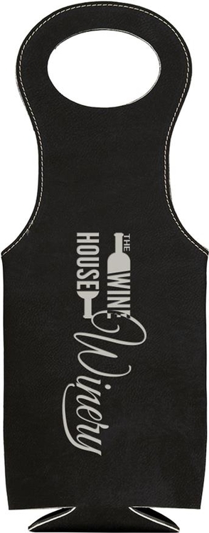 Black Leatherette Wine Bag 1