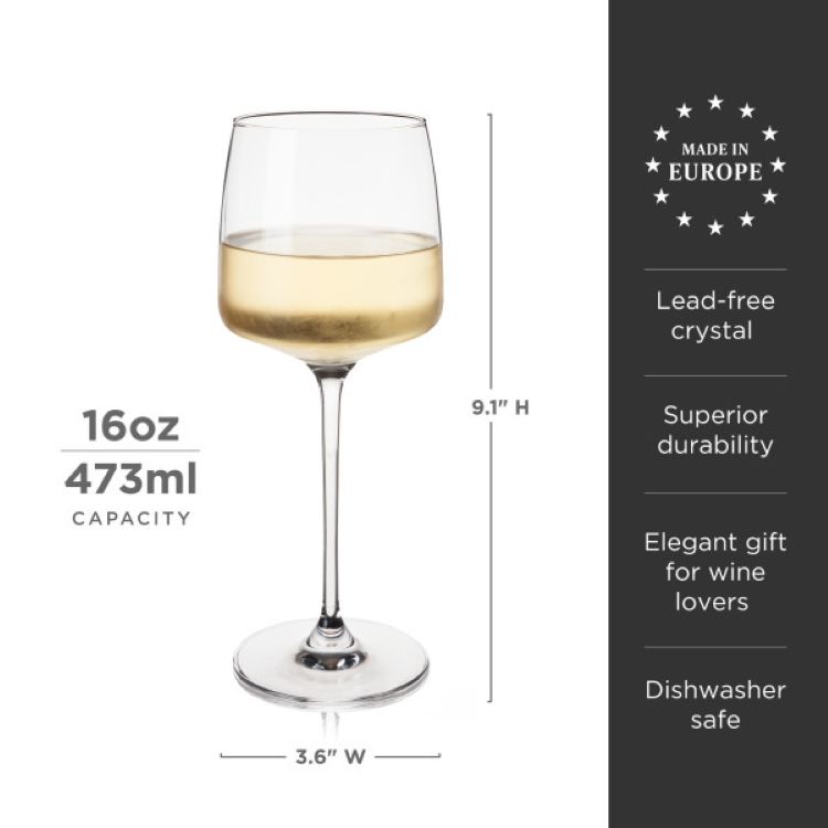 Viski® Reserve Julien Crystal Chardonnay Glass, set of 4 5