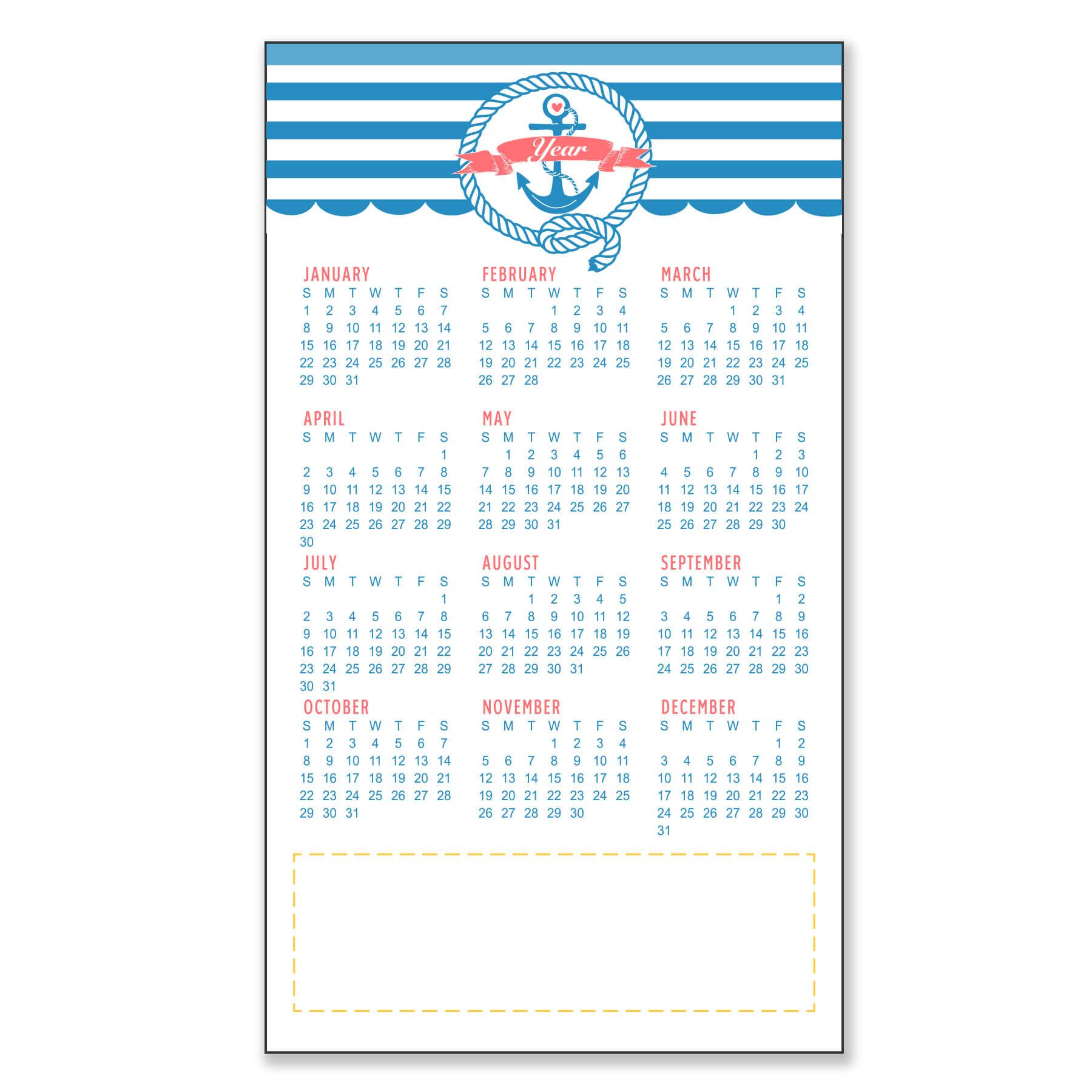 4" x 7" Large Magnetic Calendar 20 Mil 4