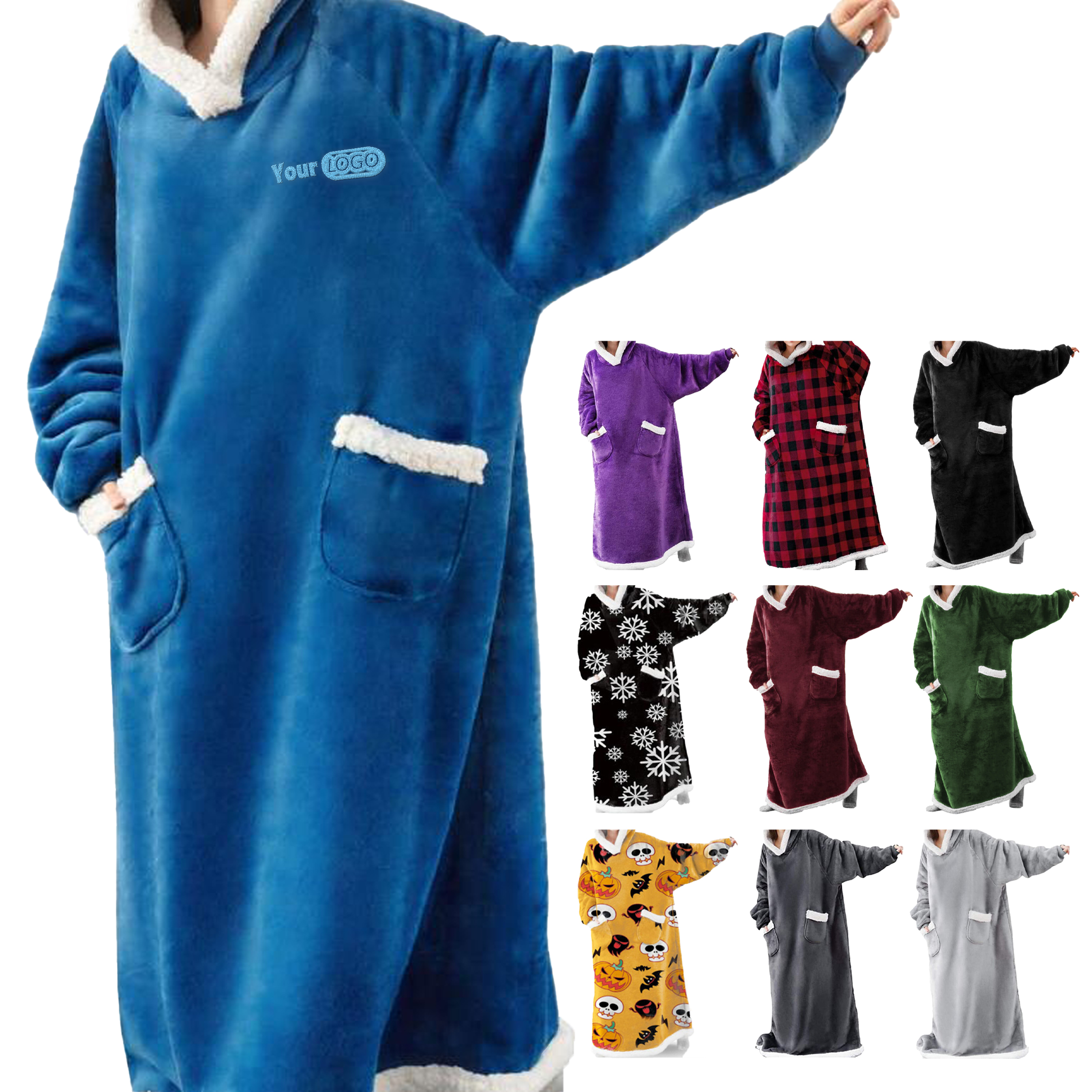 Polyester Winter Extended And Thickened Lazy Blanket 6