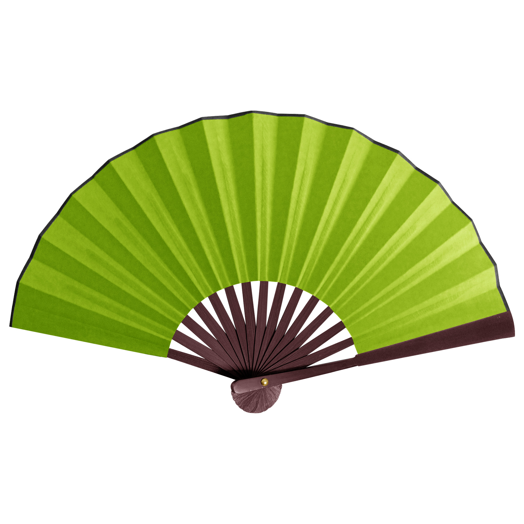 13''L Spun Silk Cloth Bamboo Fan 3