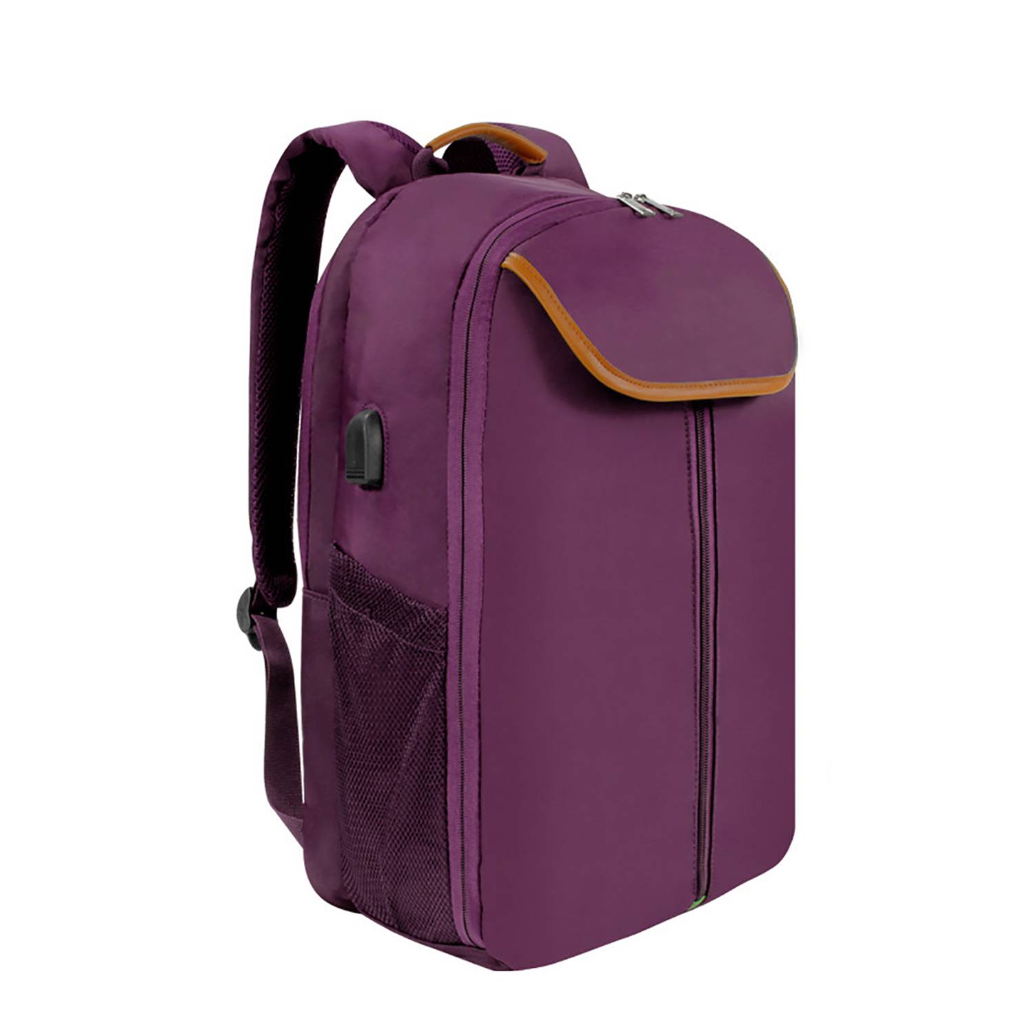 Double Zipper Nylon Backpack w/ USB Port 3