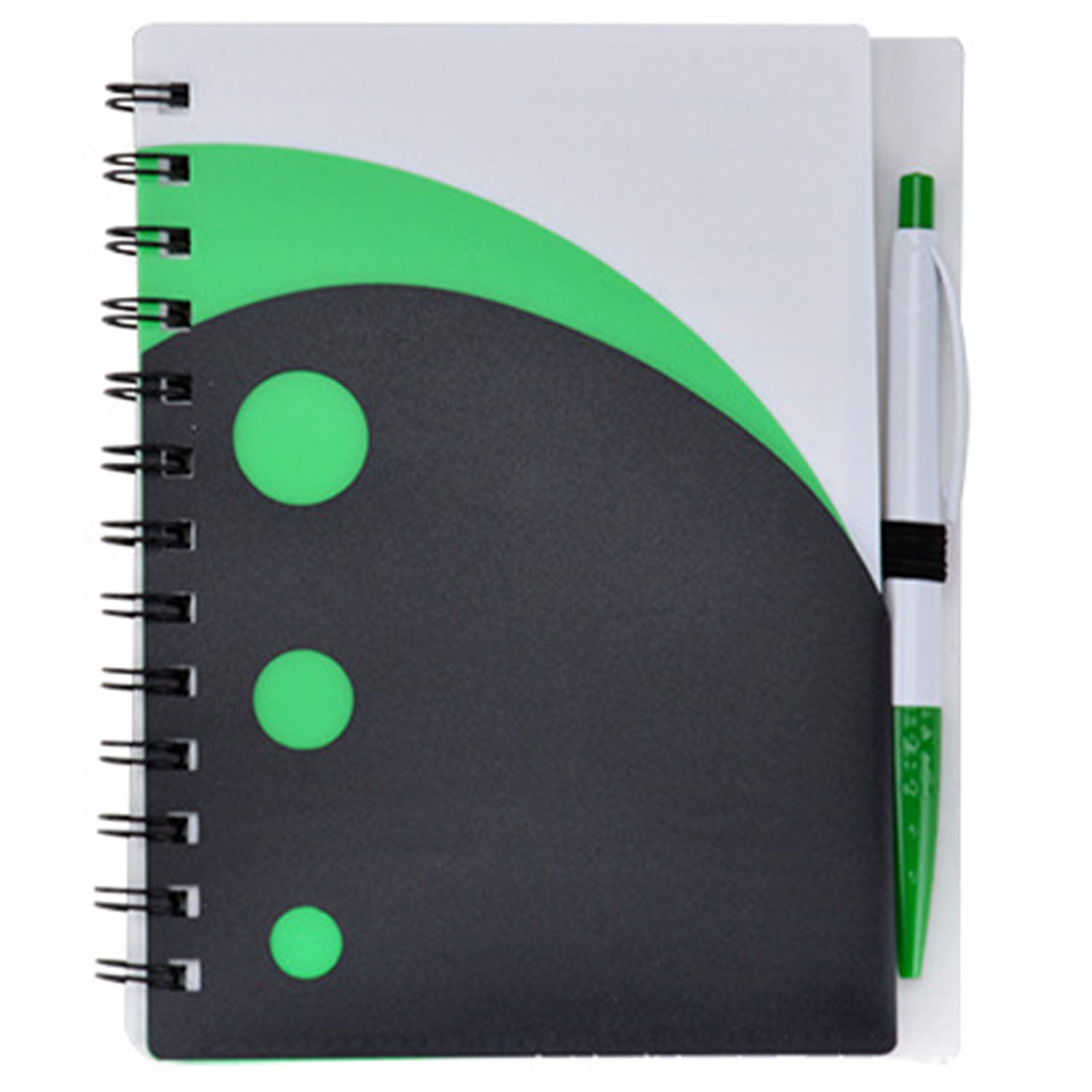 Tri-Pocket PP Coil Notebook with Satin Pen - Lined Pages 3