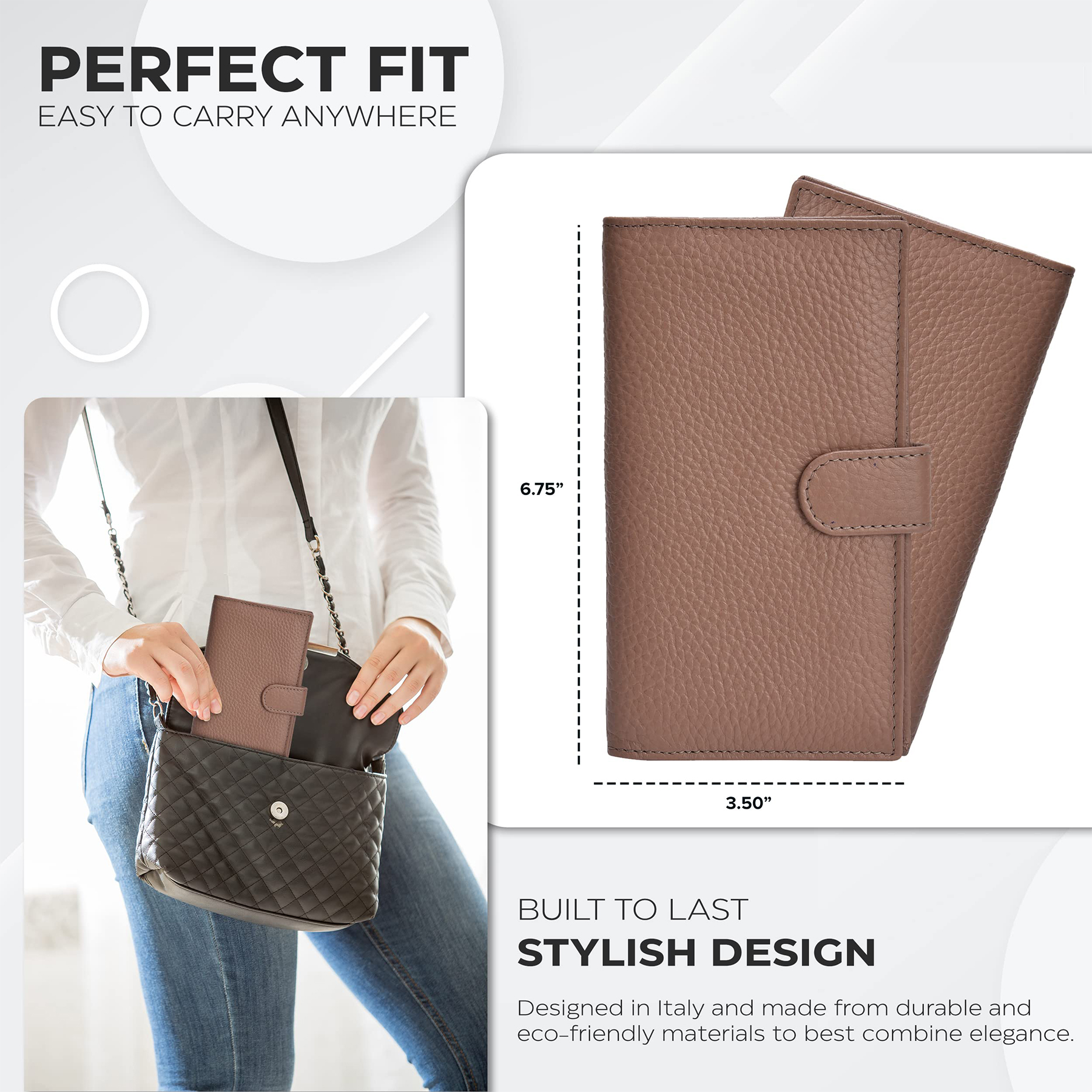 Leather Checkbook Cover RFID Wallet 3