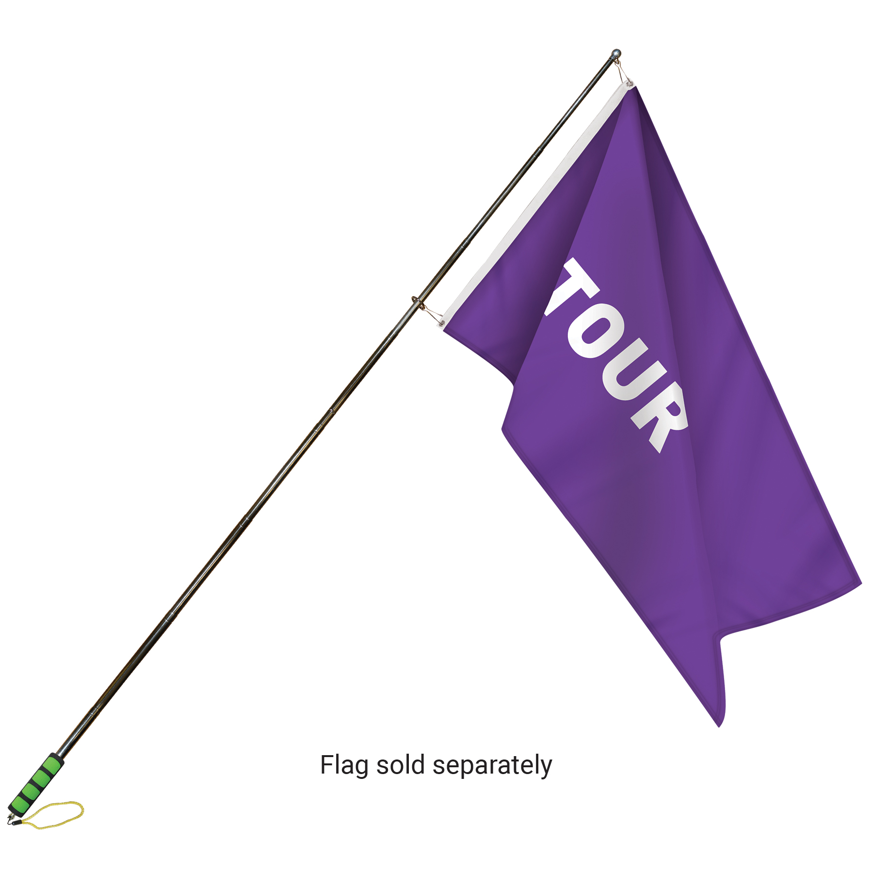 Handheld Telescopic Flagpole - Green Handle 2