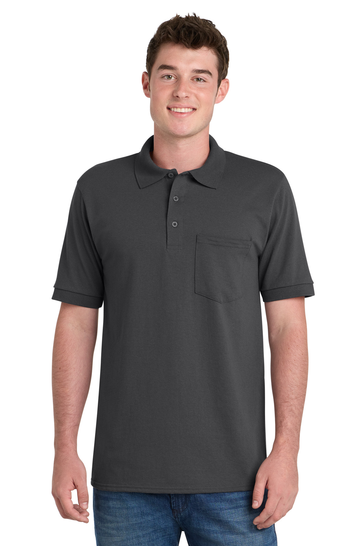 Port & Co Core Blend Jersey Knit Pocket Polo. KP55P 21