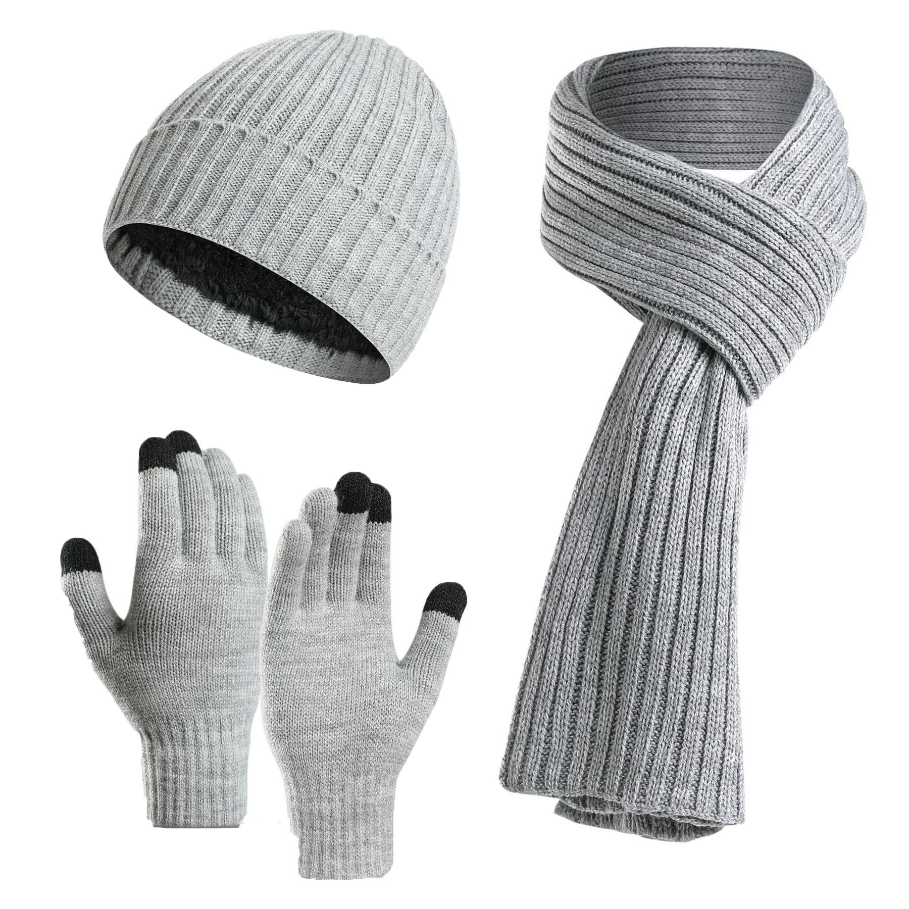 Knit Scarve Glove Hat Set 9