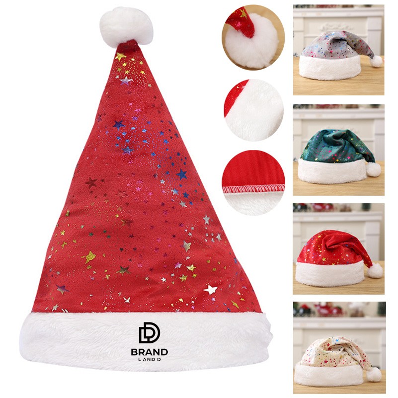 Felt Christmas Ornament and Super Soft Gold Colored Stars Adult Hat 2