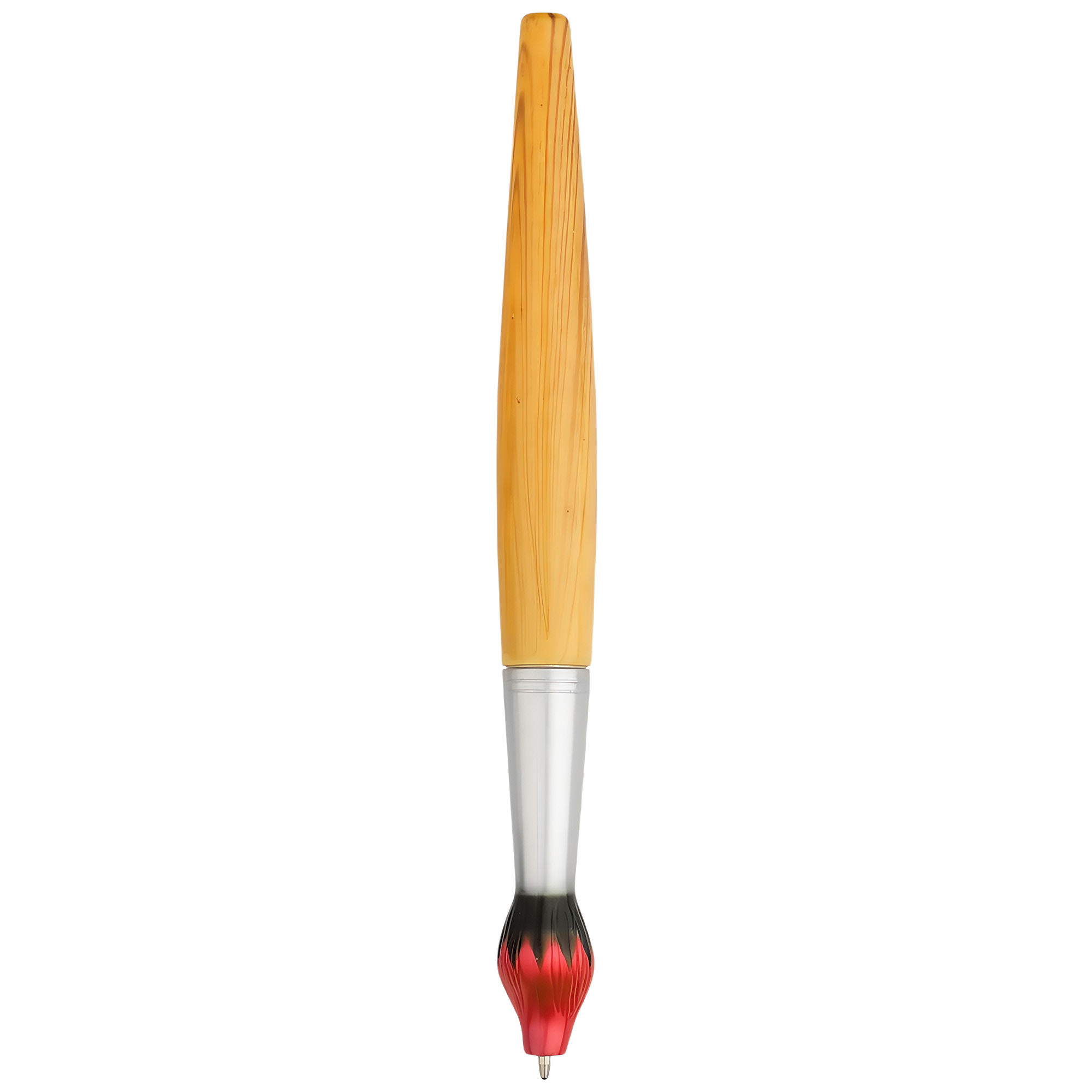 Creative Calligraphy Style Ballpoint Pen with Wood Grain Twist Design - Smooth Writing 1