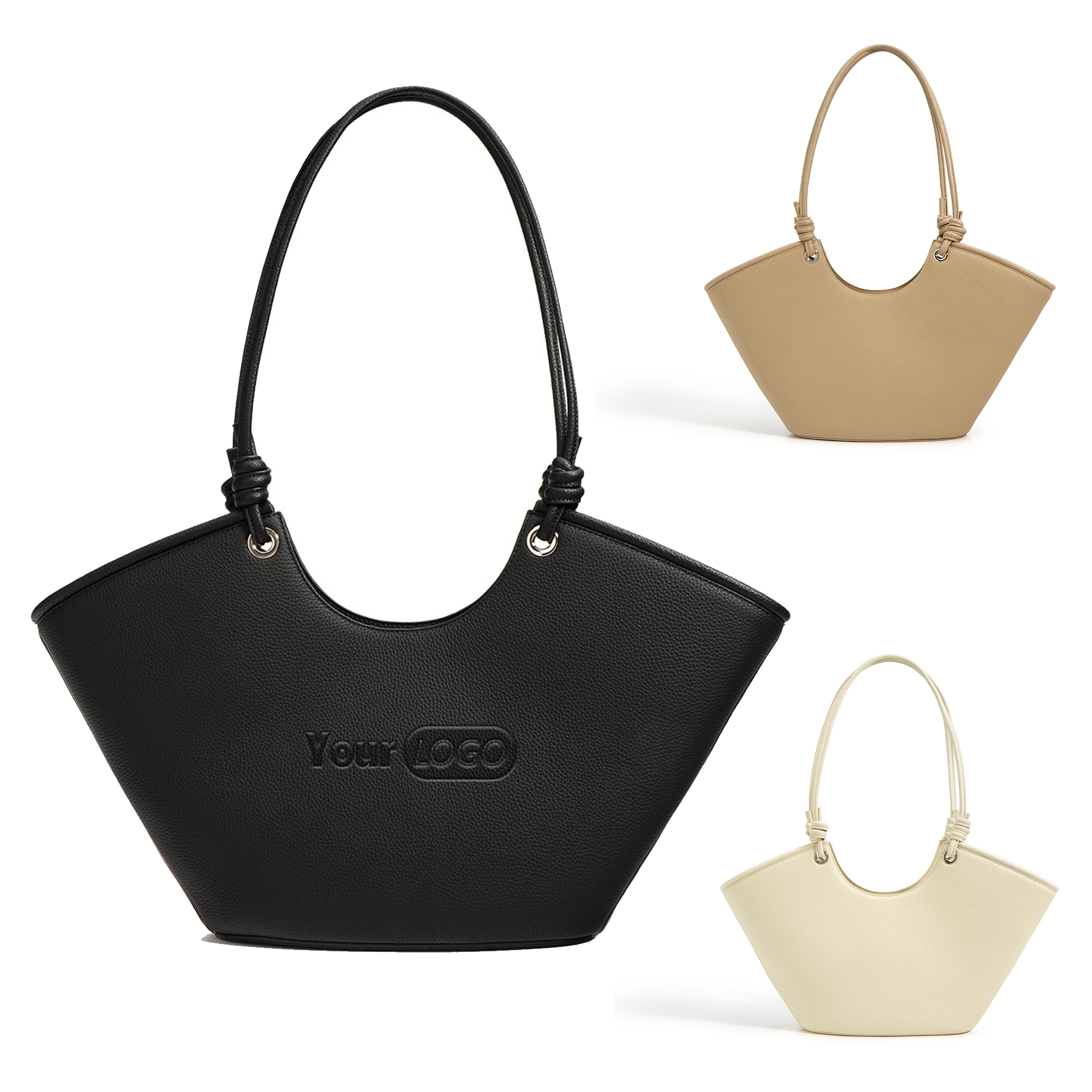 Genuine Leather premium basket tote bag for women, custom tote bag with logo imprint 1
