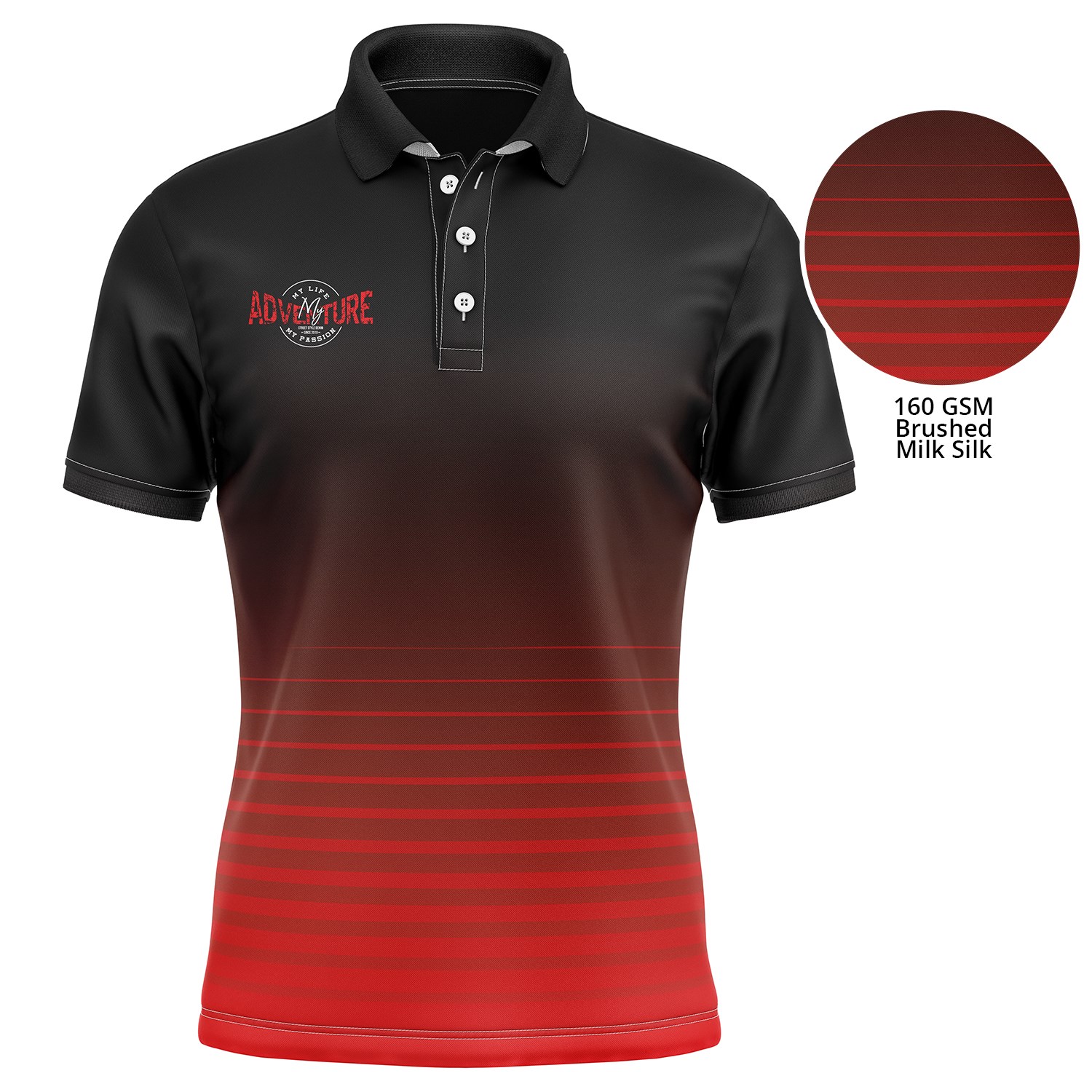 Youth 160 GSM lightweight Brushed Milk Silk Sublimation Short Sleeve Polo T-shirt 5