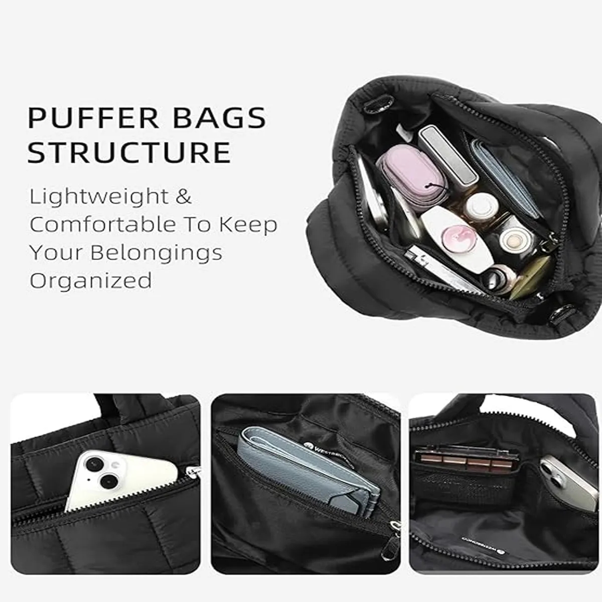 Puffer Tote Bag with Adjustable Strap 4