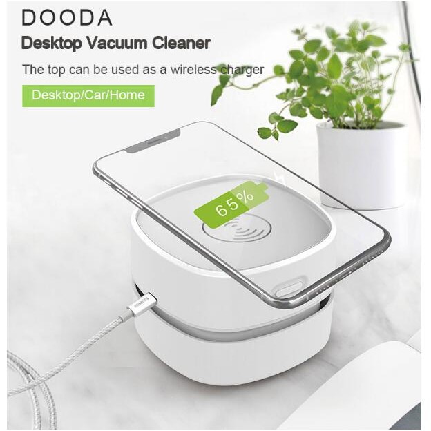 Mini Desktop Vacuum Desk Cleaner with Wireless Charger 5