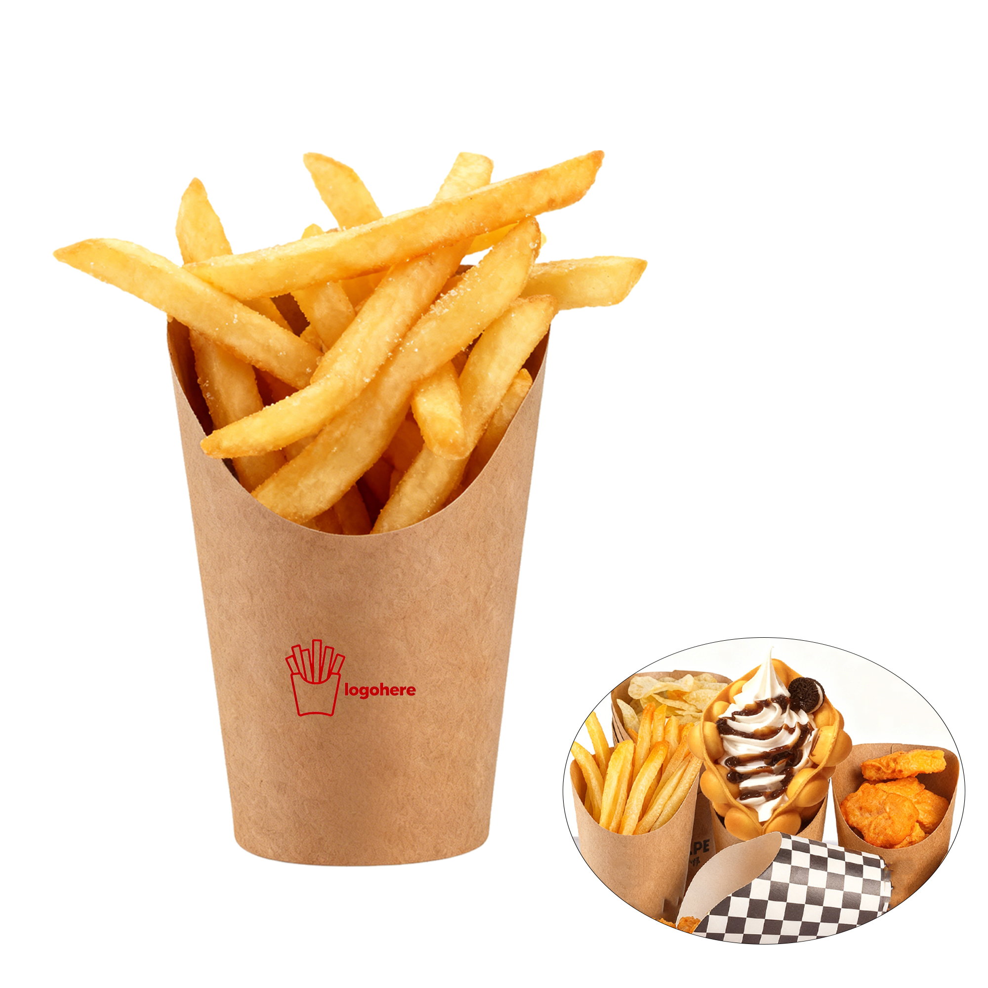 MOQ 100 Custom French Fries Cups Takeaway 2